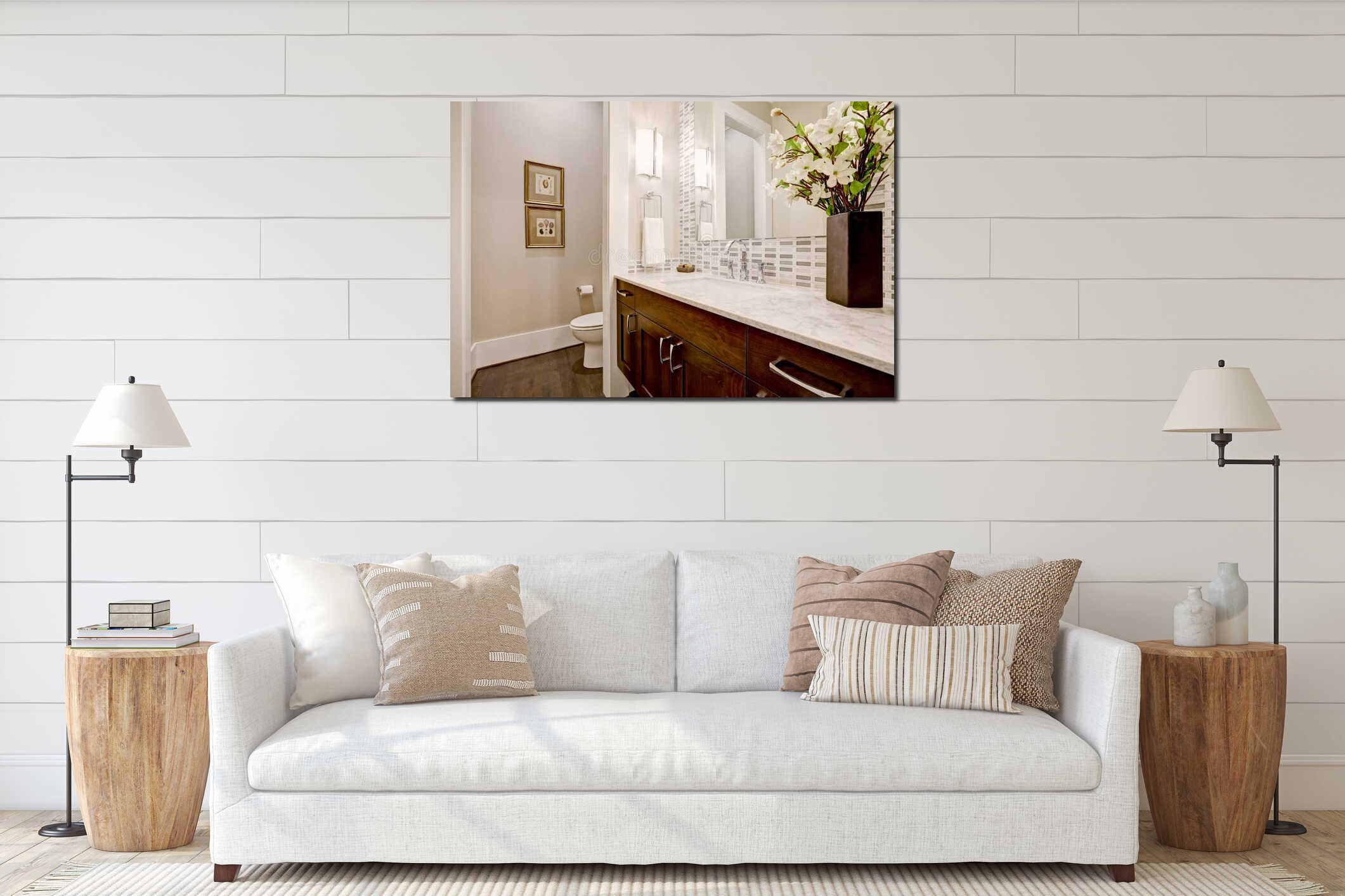 Canvas hanging interior mockup