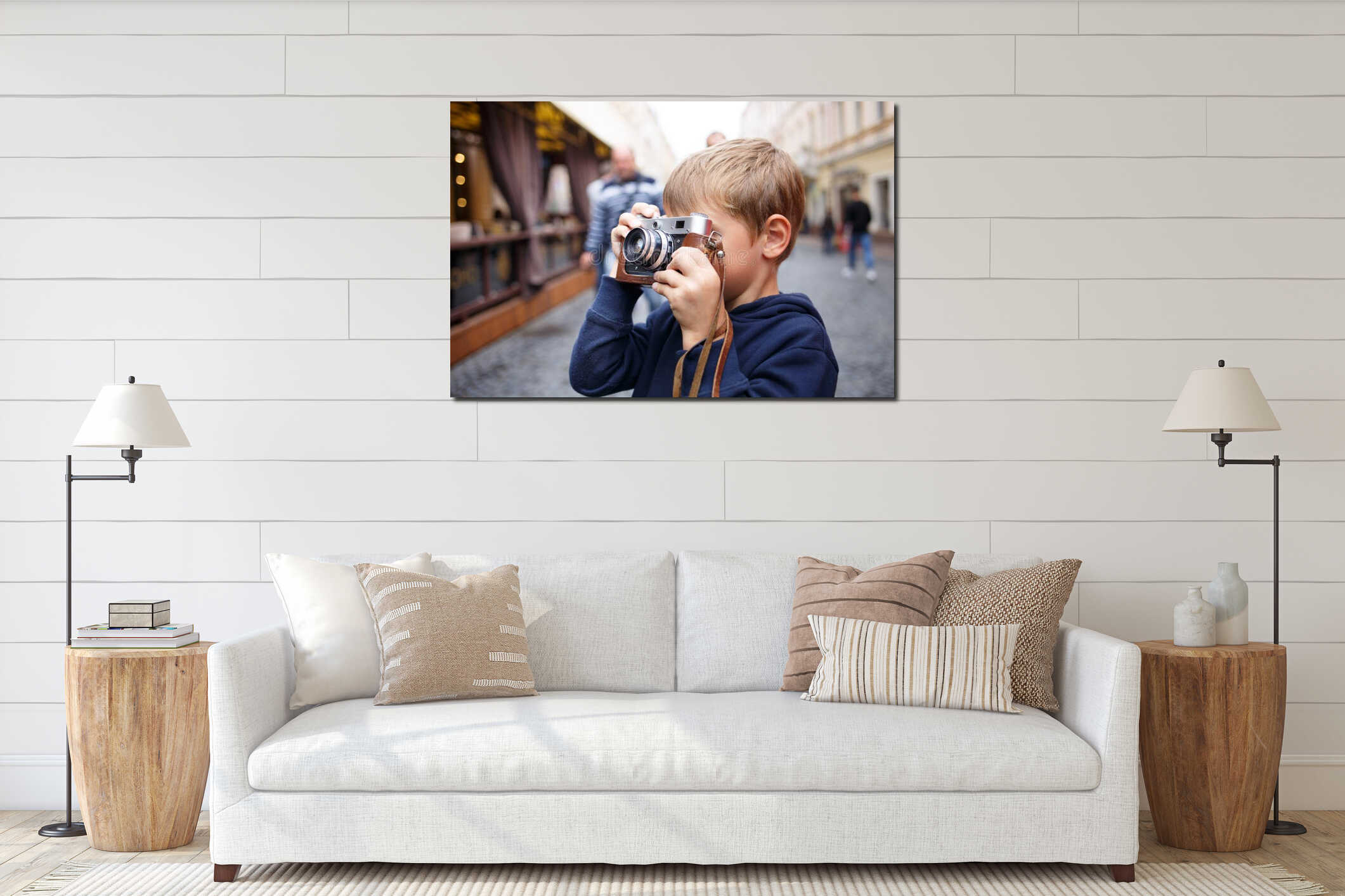 Canvas hanging interior mockup