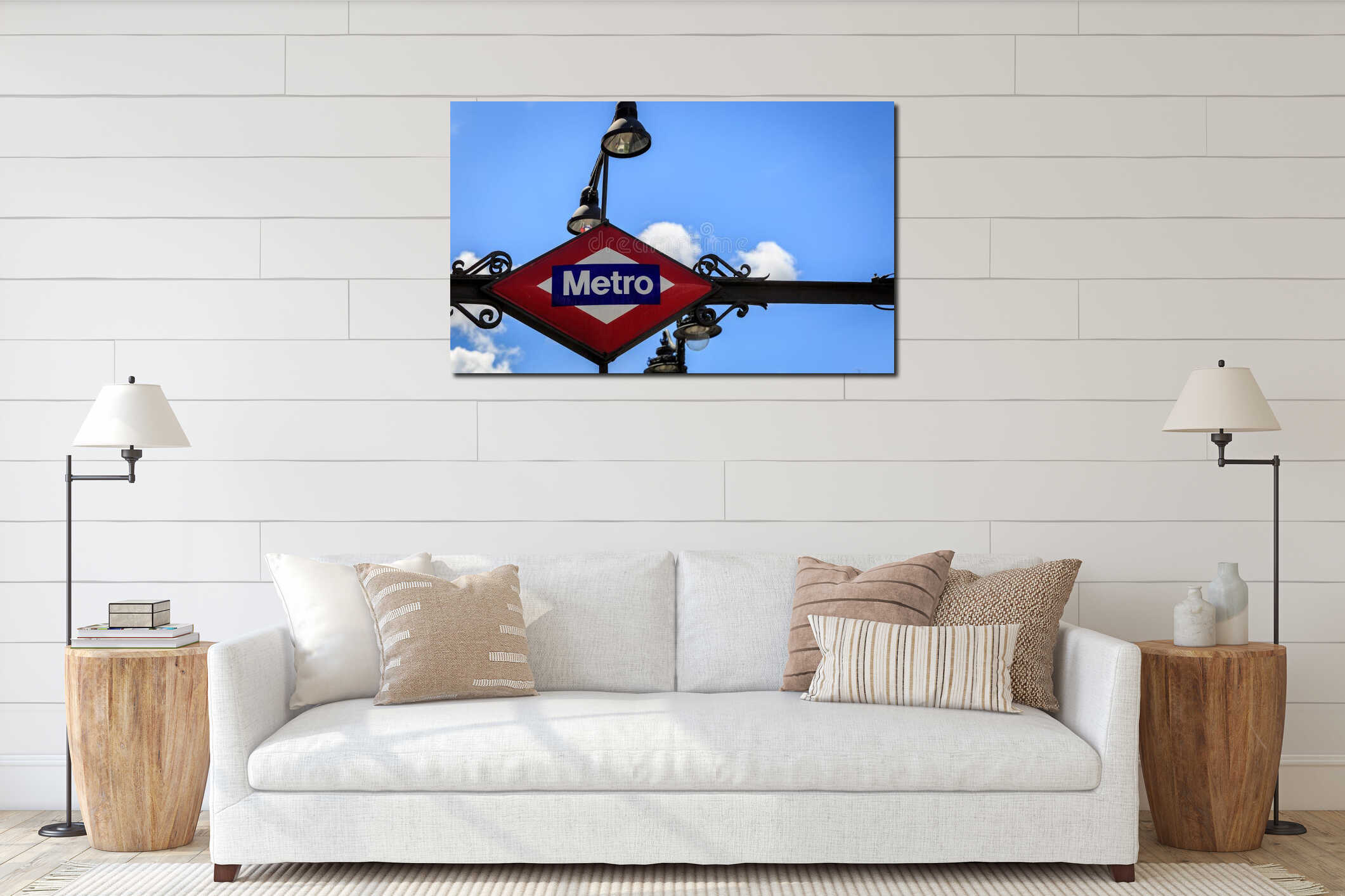 Canvas hanging interior mockup