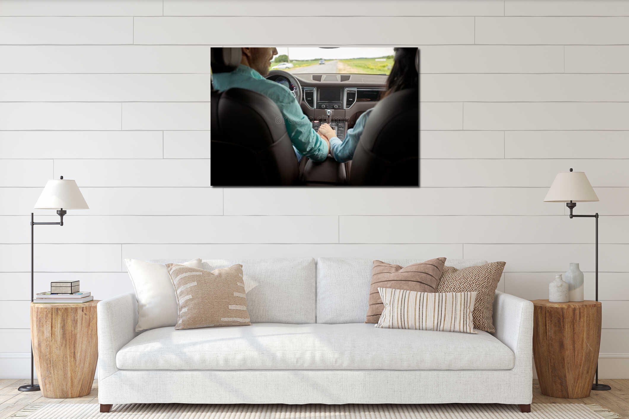 Canvas hanging interior mockup