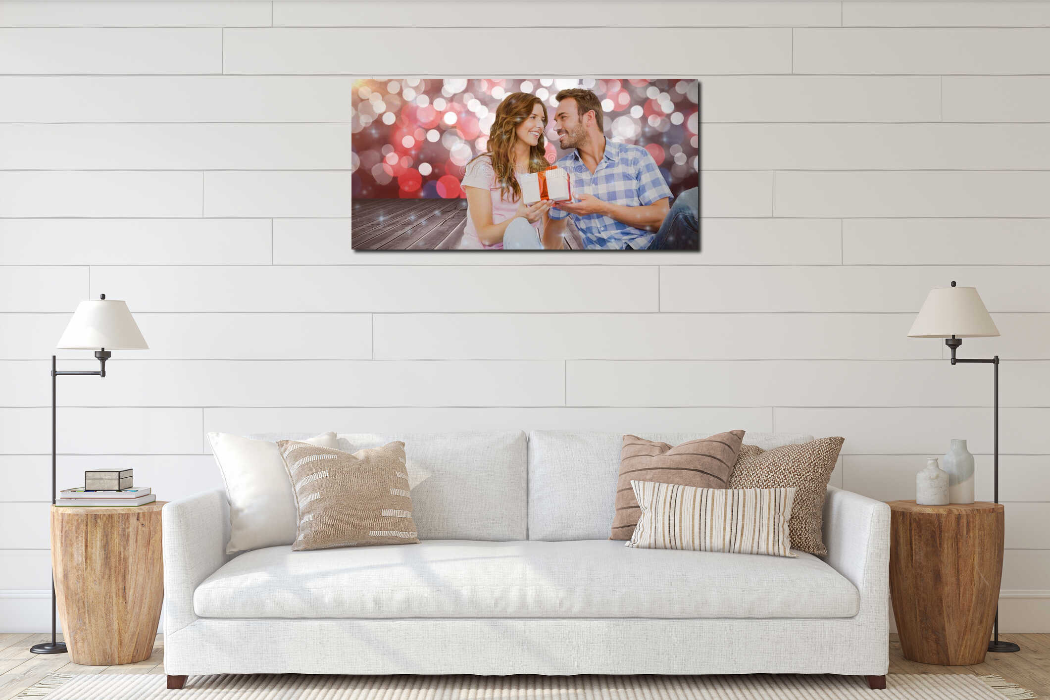 Canvas hanging interior mockup