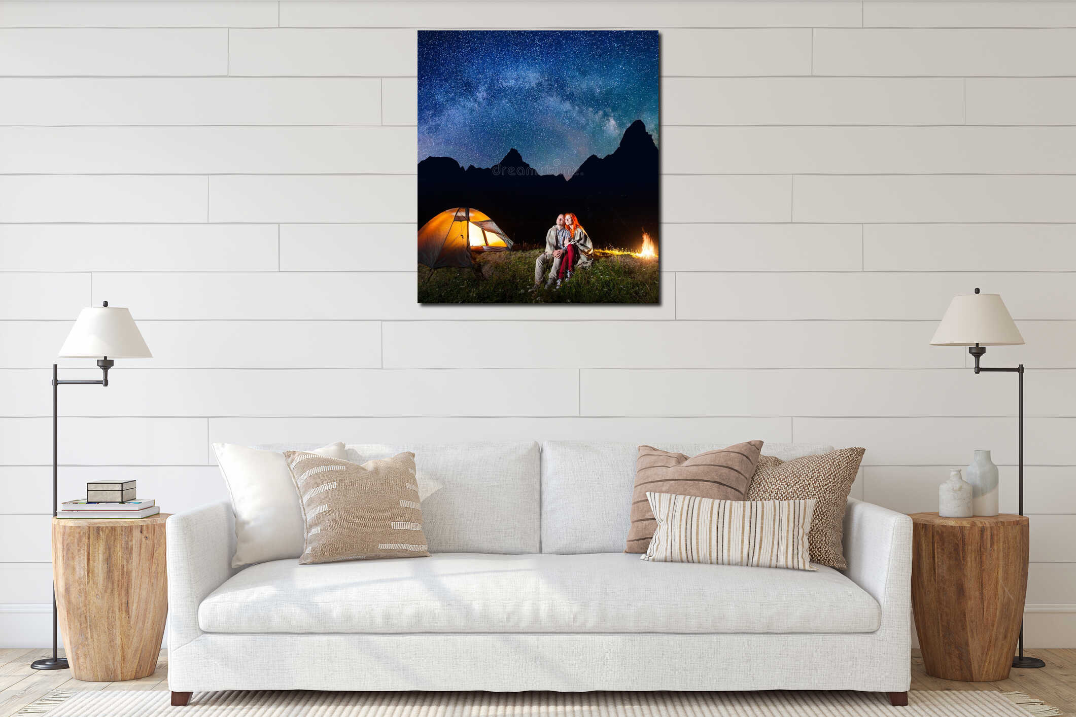 Canvas hanging interior mockup