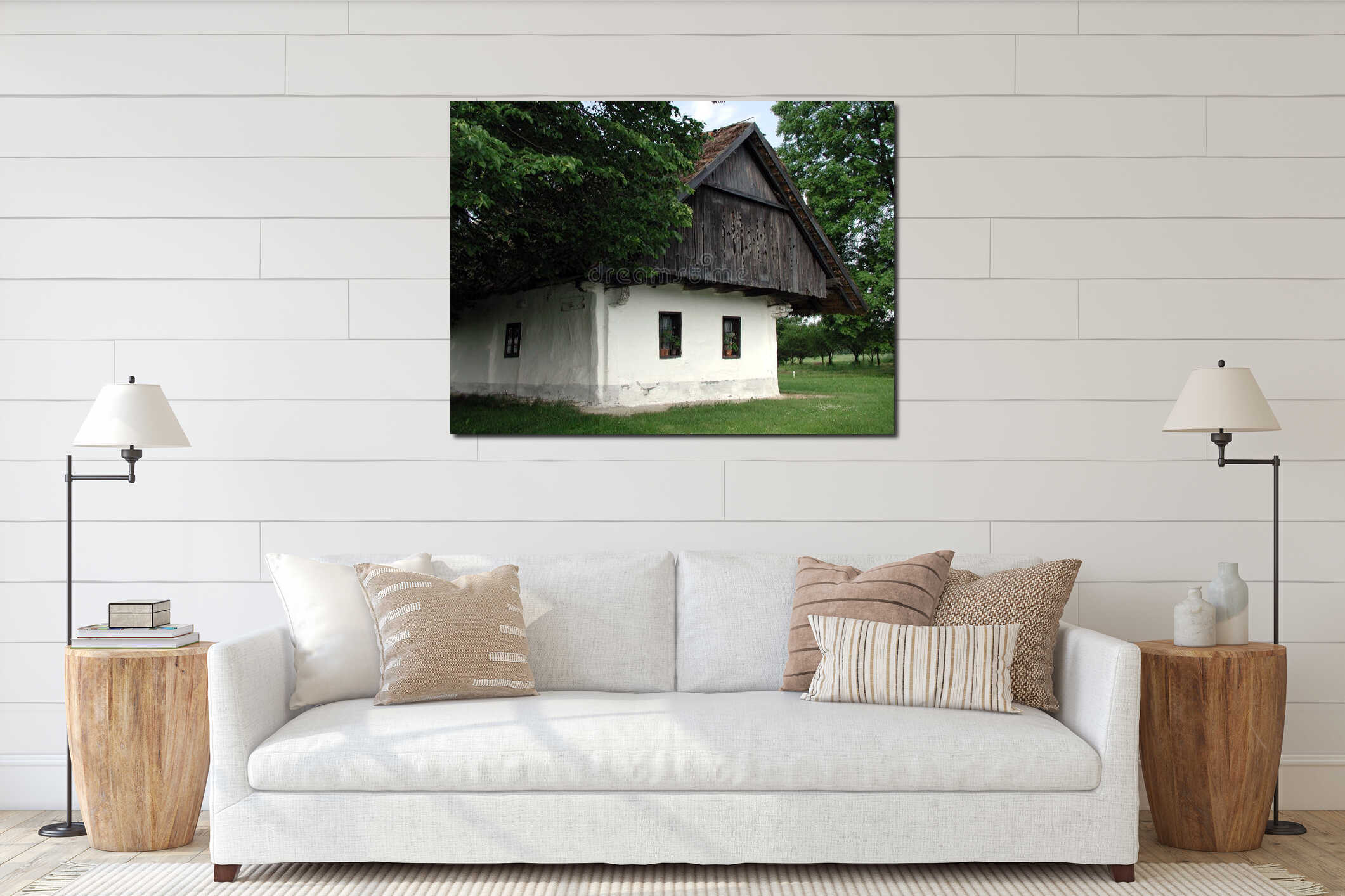 Canvas hanging interior mockup