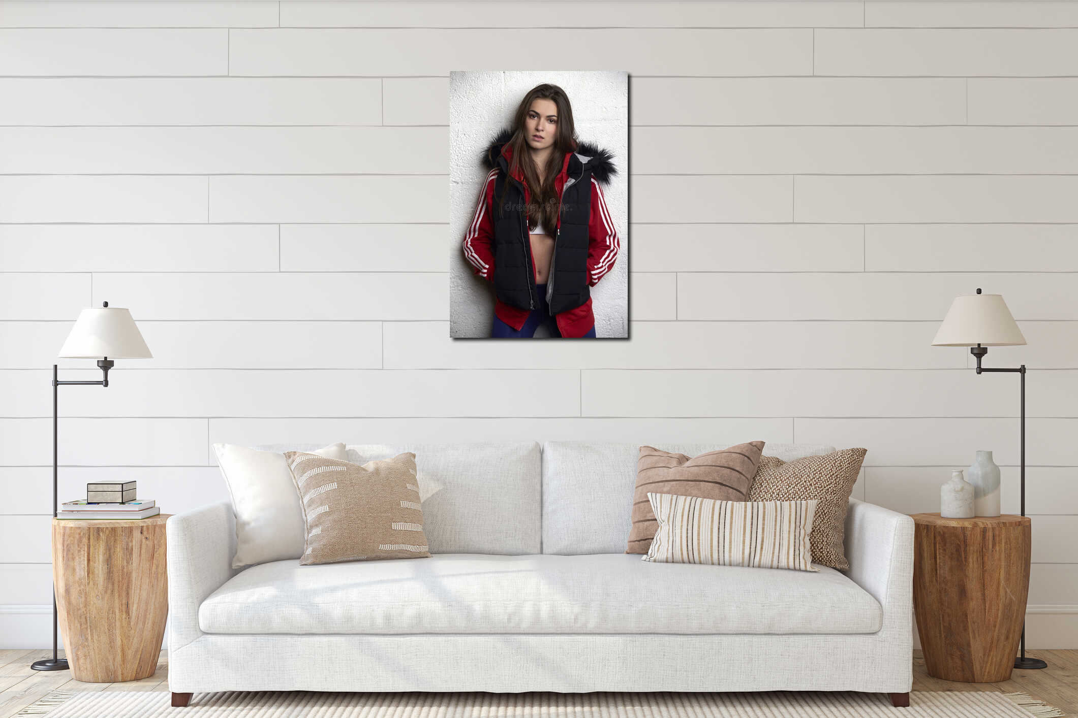 Canvas hanging interior mockup