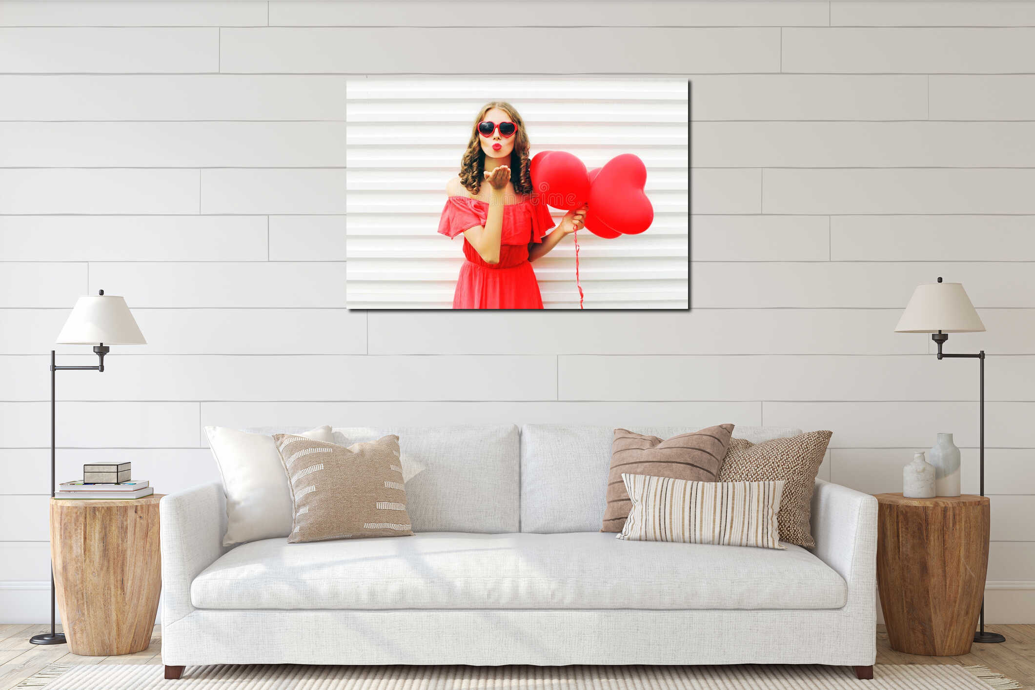 Canvas hanging interior mockup