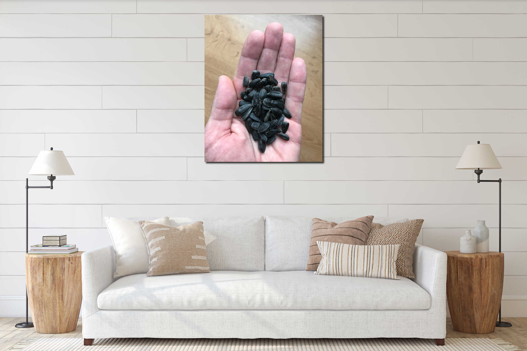 Canvas hanging interior mockup