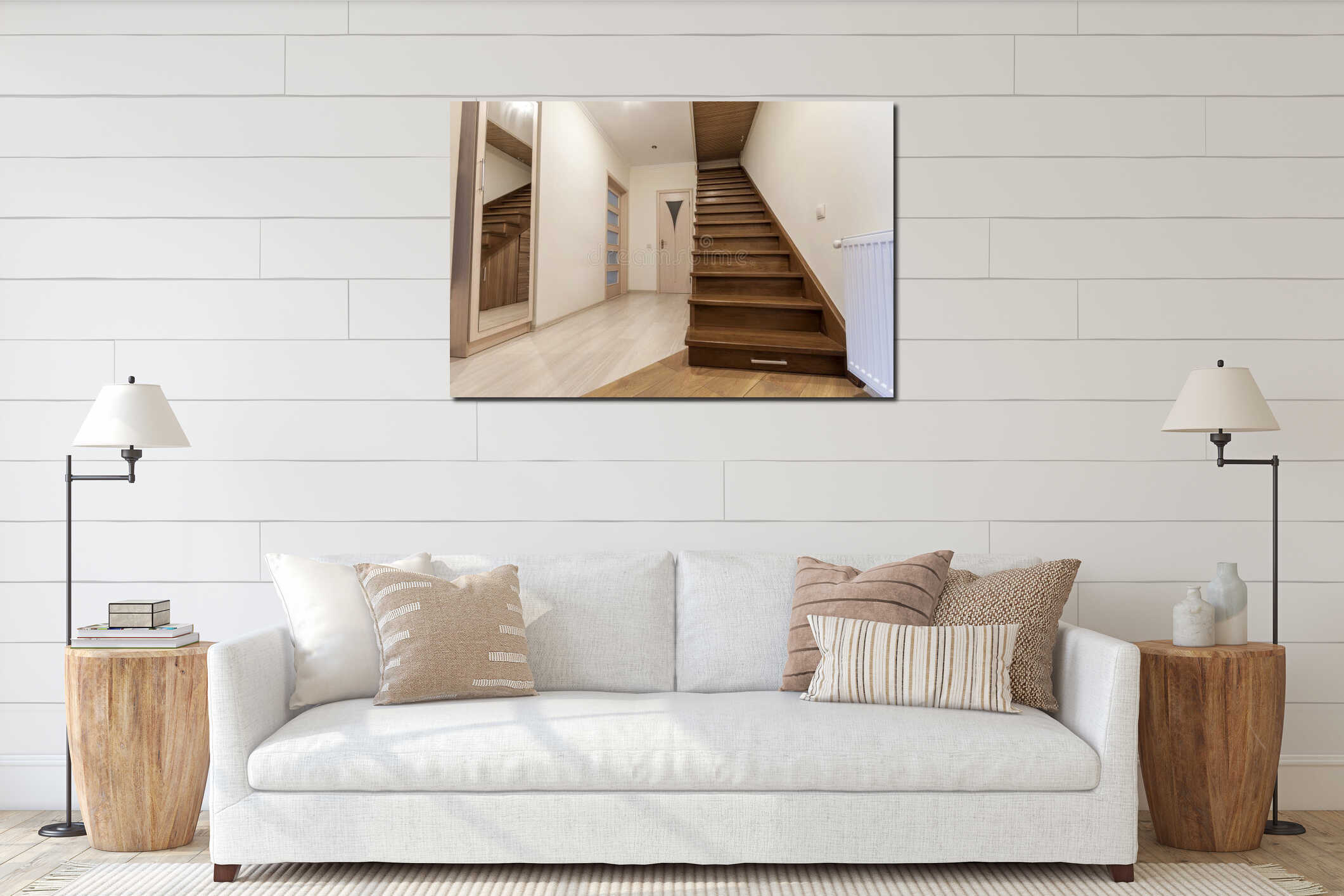 Canvas hanging interior mockup