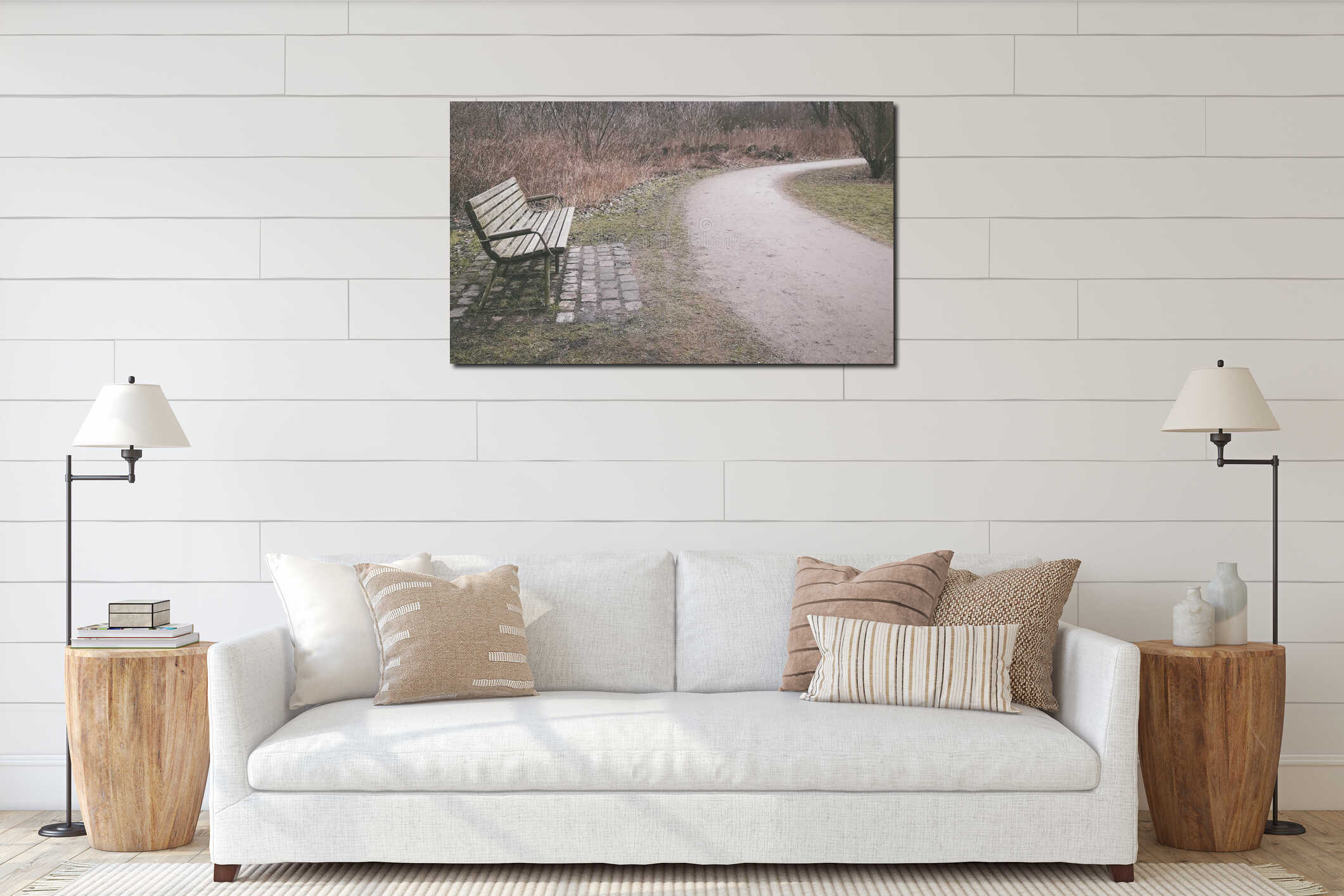 Canvas hanging interior mockup