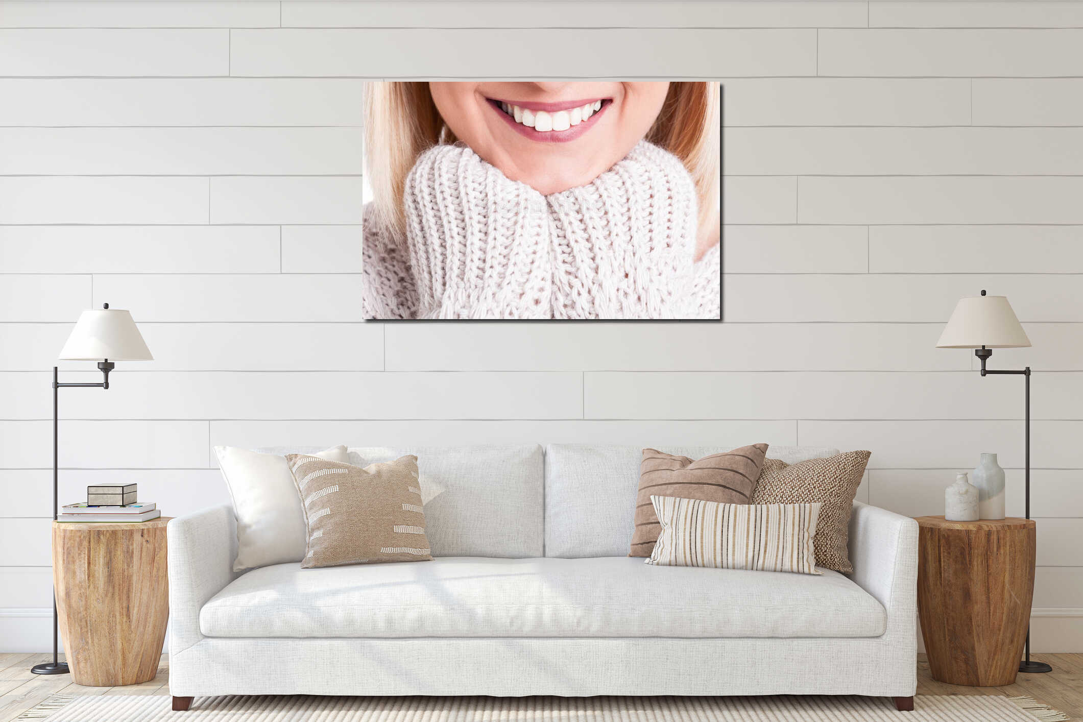 Canvas hanging interior mockup