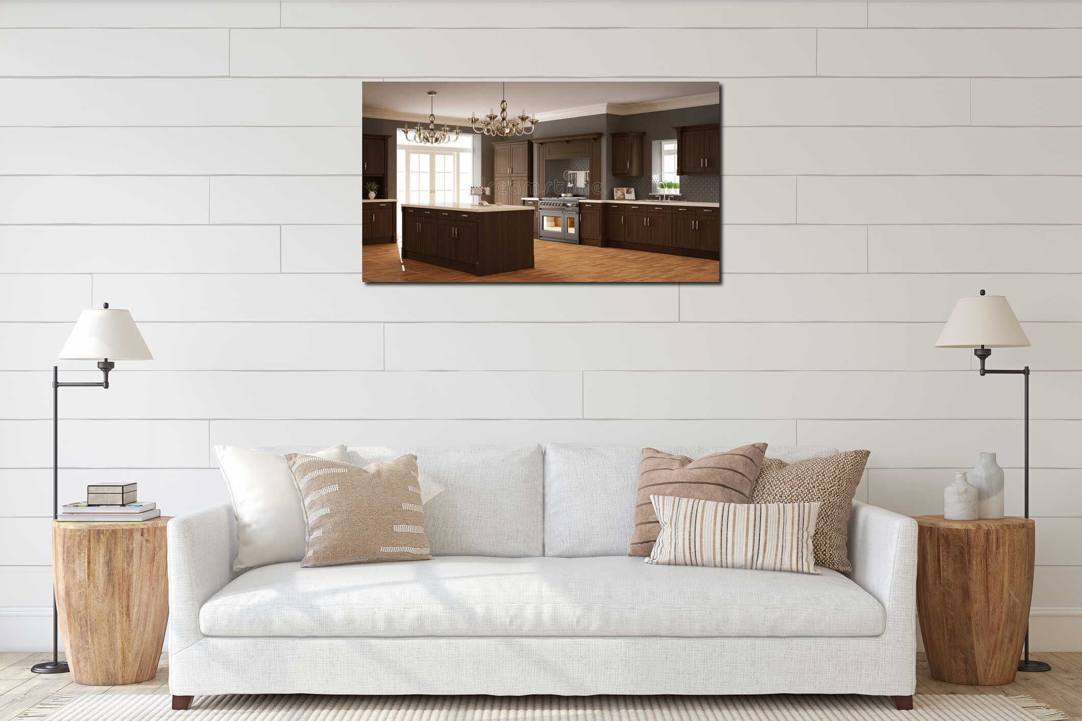Canvas hanging interior mockup