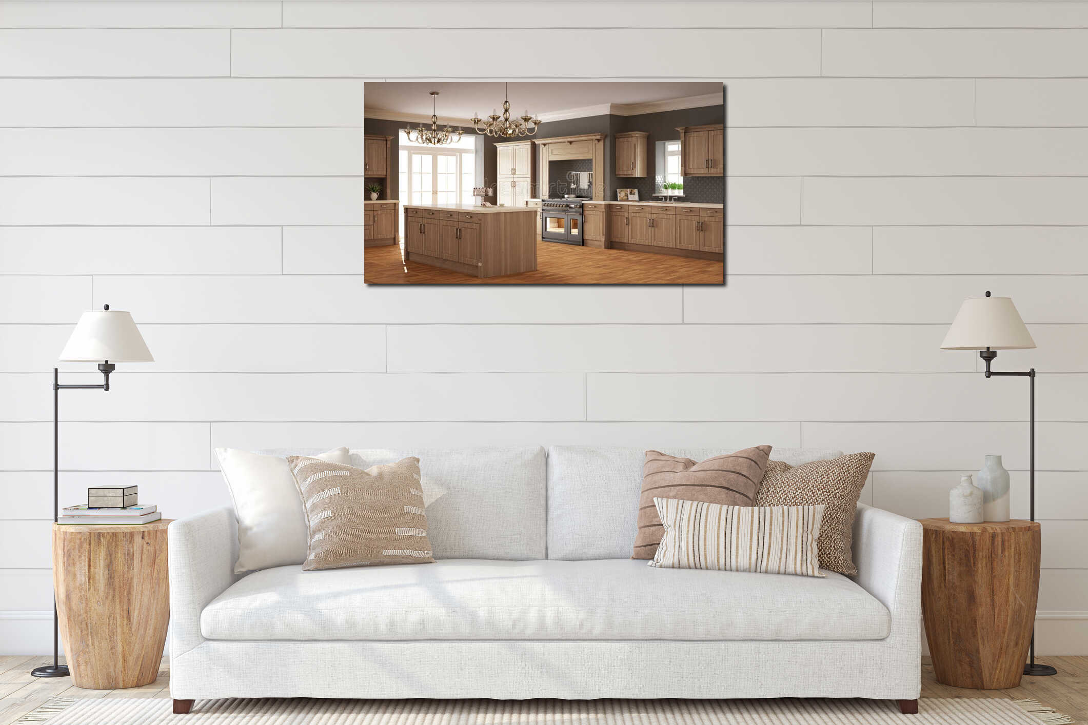 Canvas hanging interior mockup