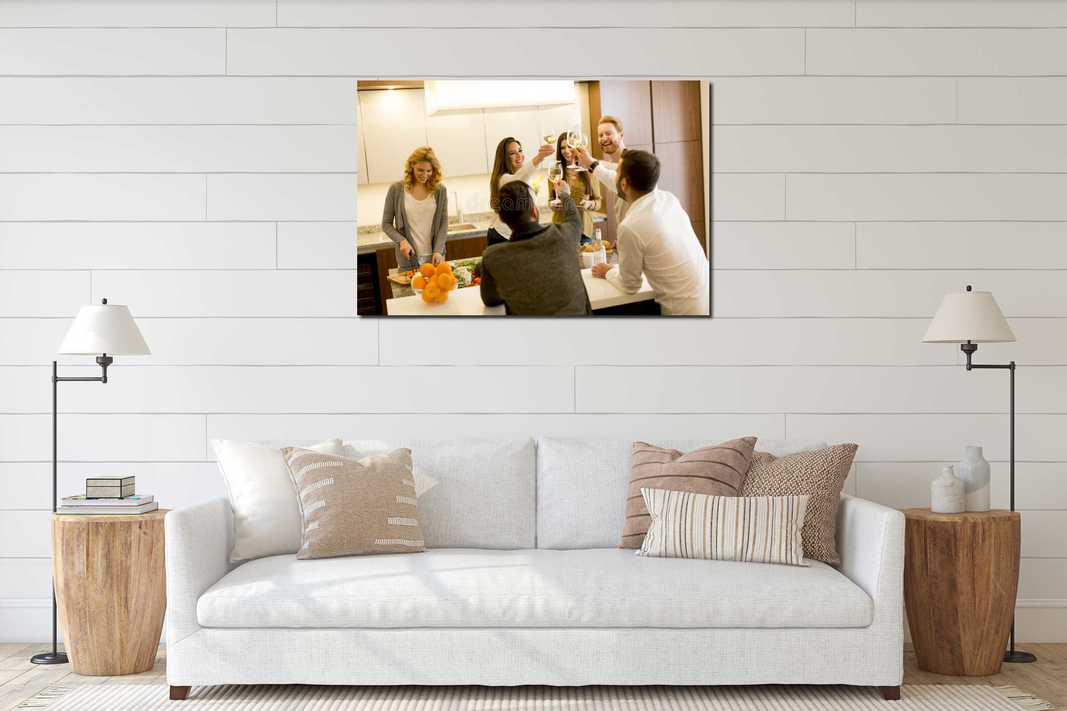Canvas hanging interior mockup