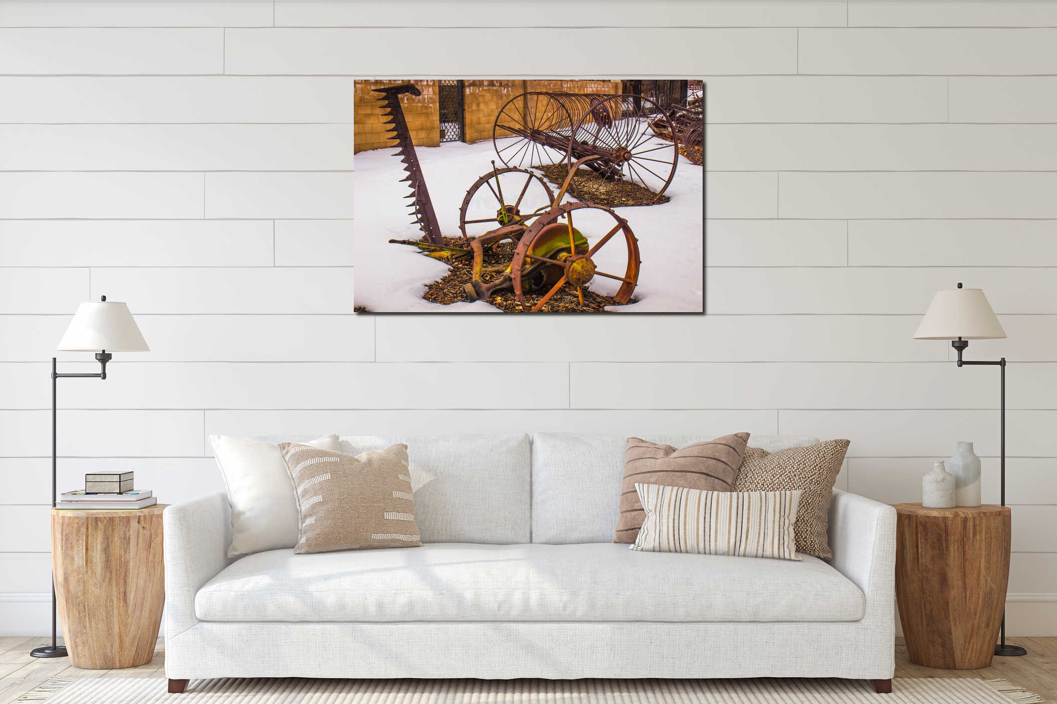 Canvas hanging interior mockup