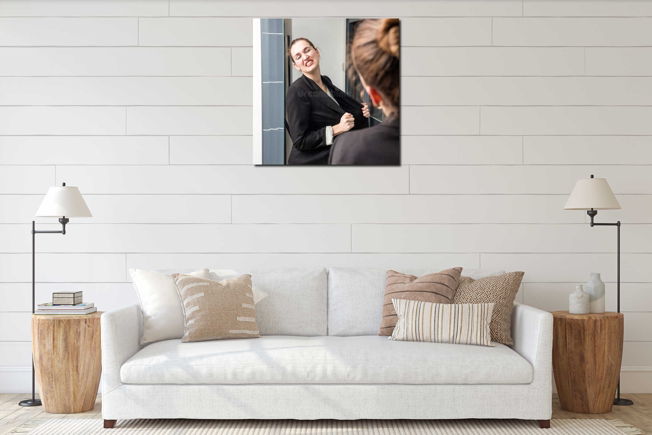 Canvas hanging interior mockup