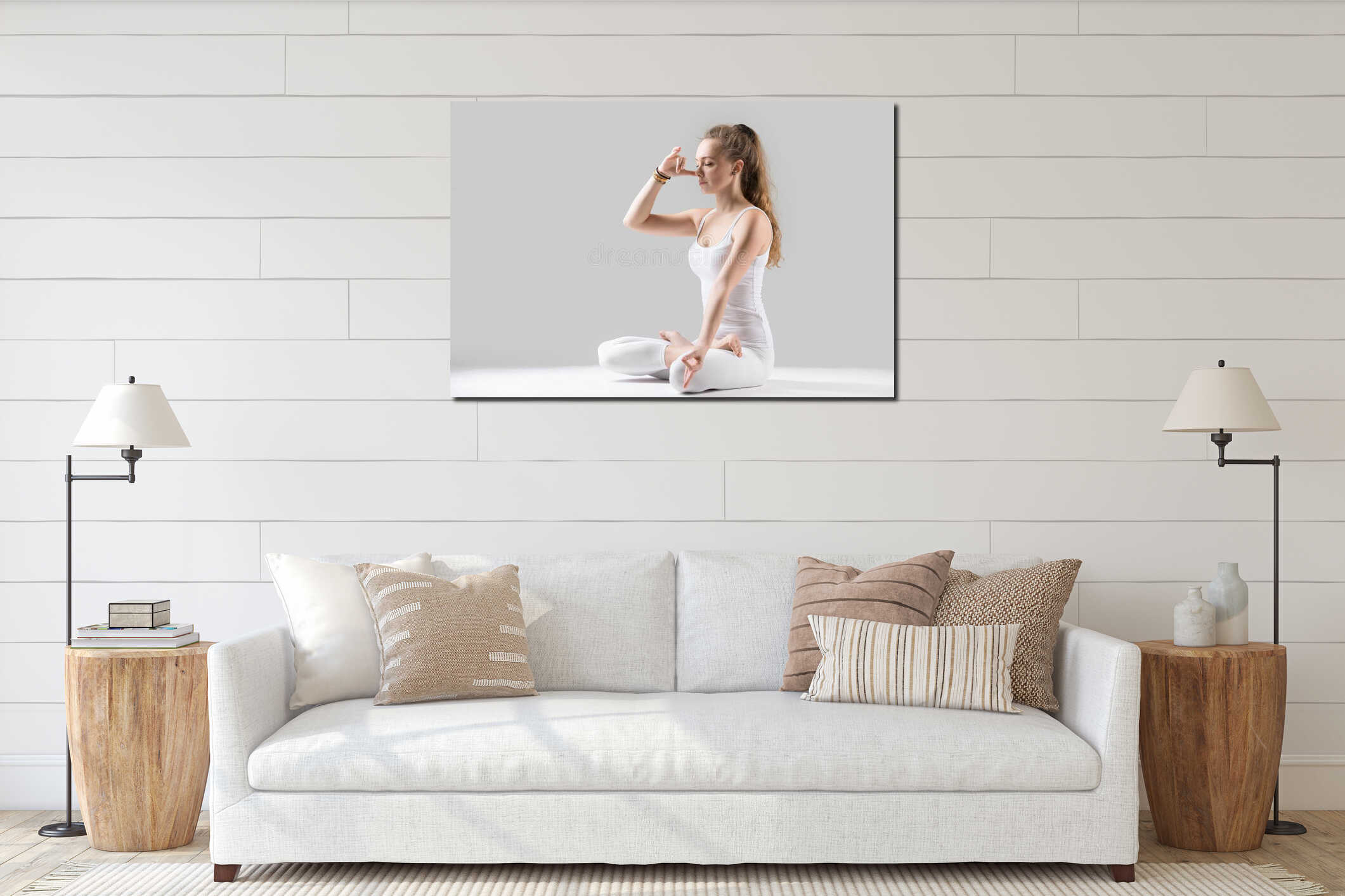 Canvas hanging interior mockup