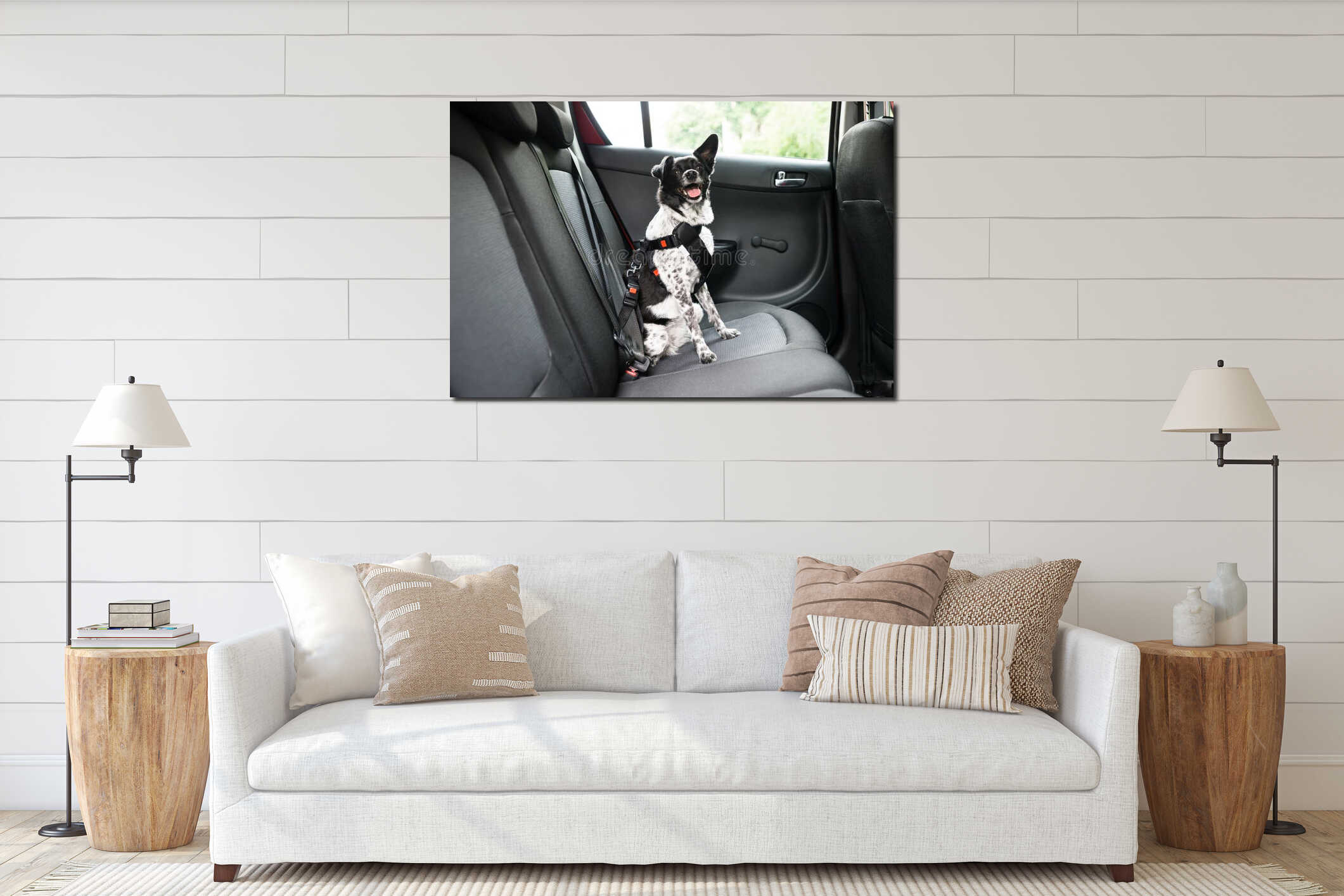 Canvas hanging interior mockup