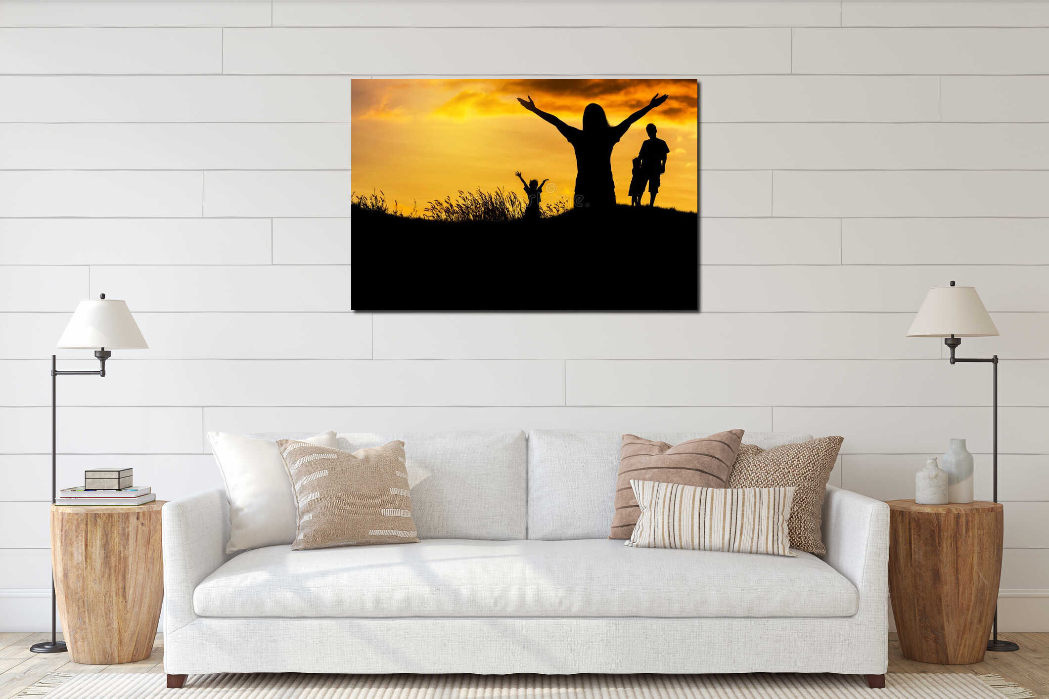 Canvas hanging interior mockup