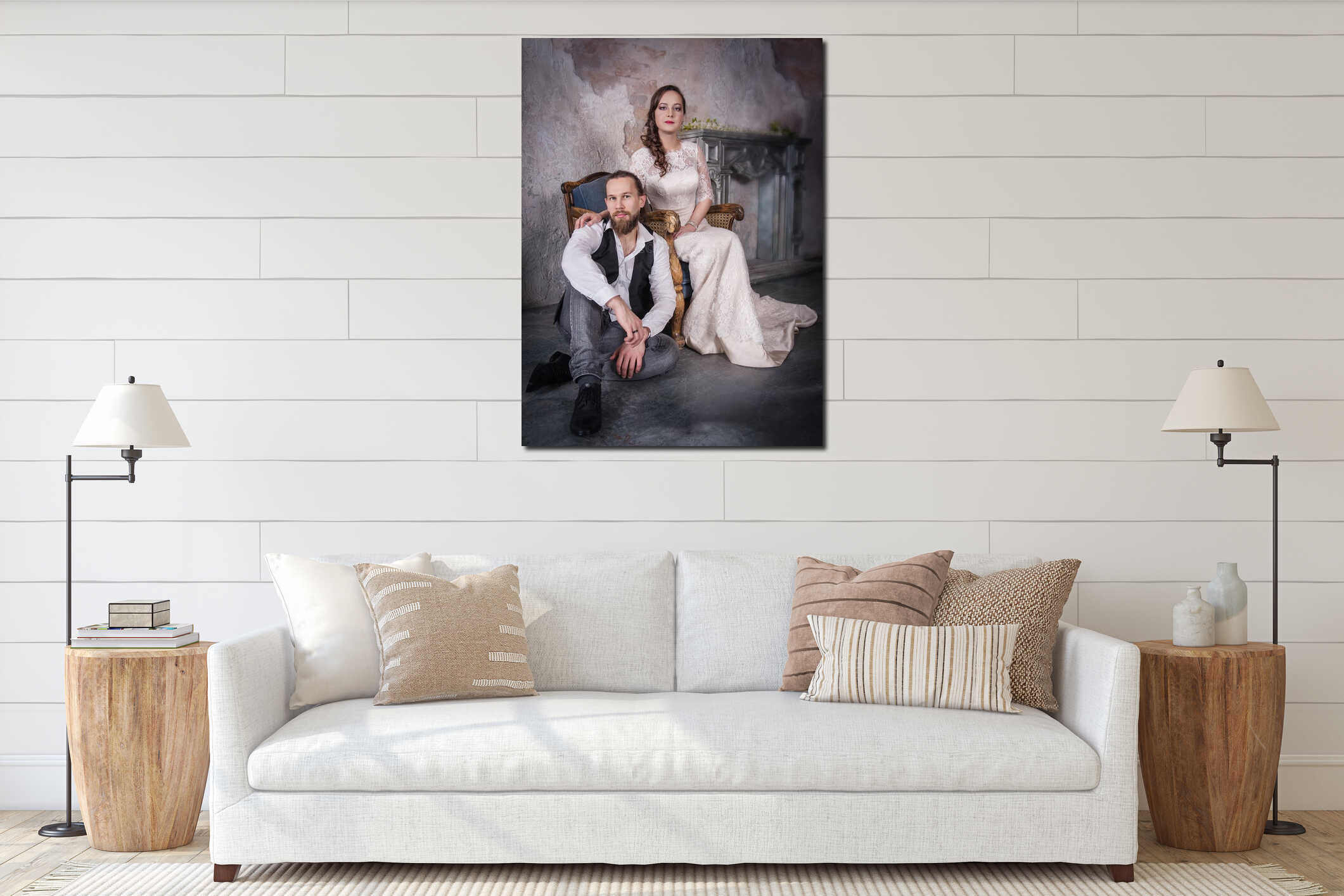 Canvas hanging interior mockup