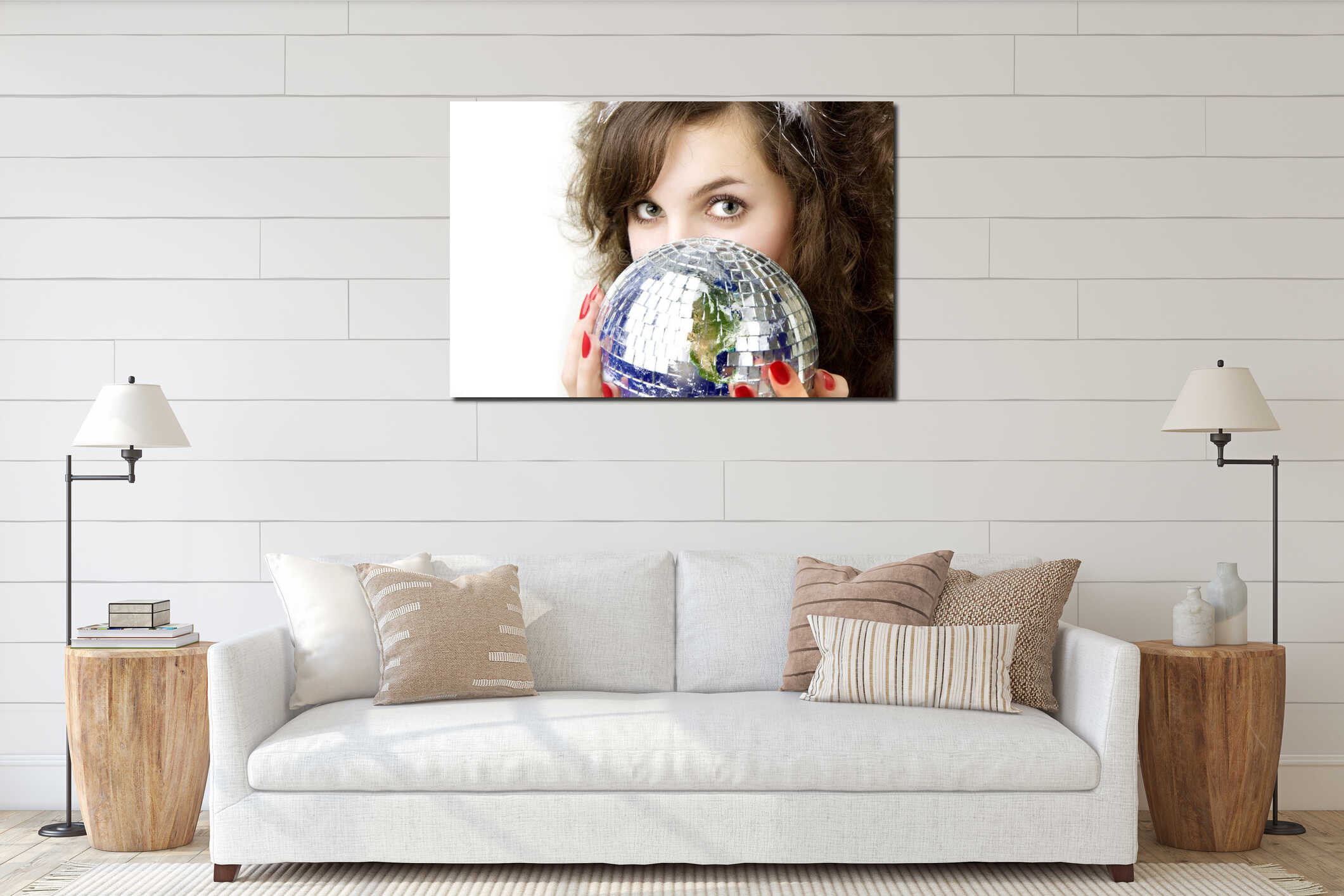Canvas hanging interior mockup