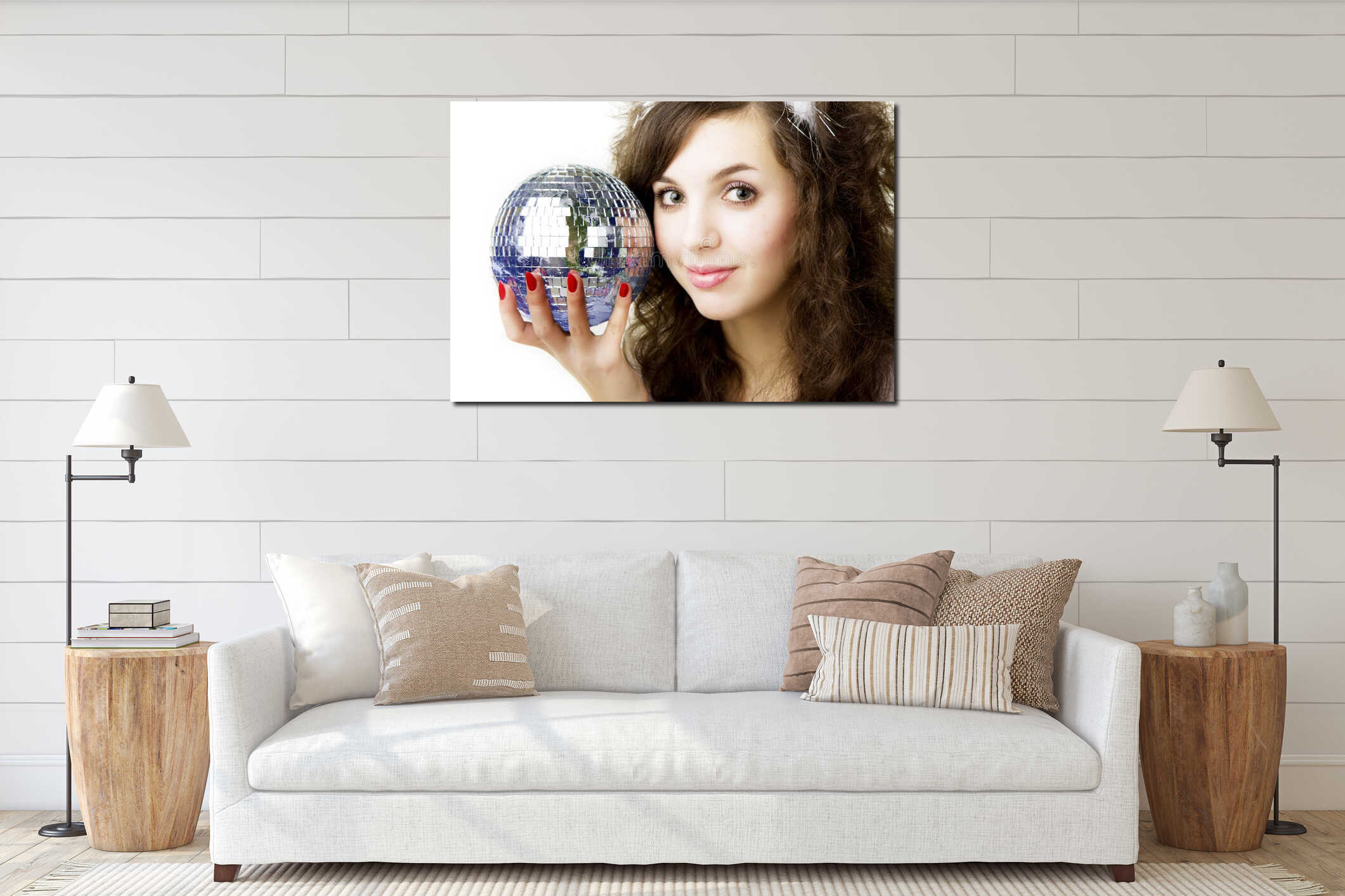 Canvas hanging interior mockup