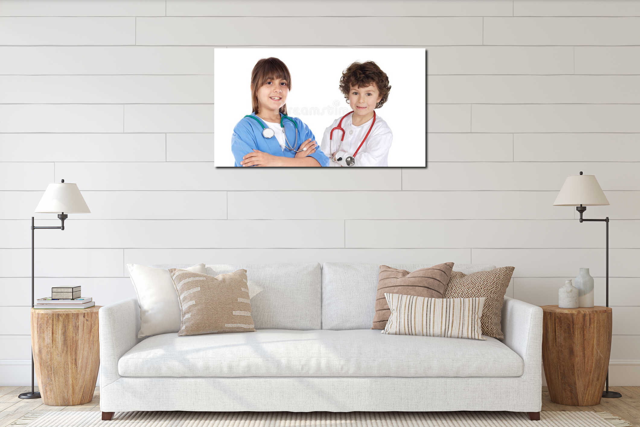 Canvas hanging interior mockup