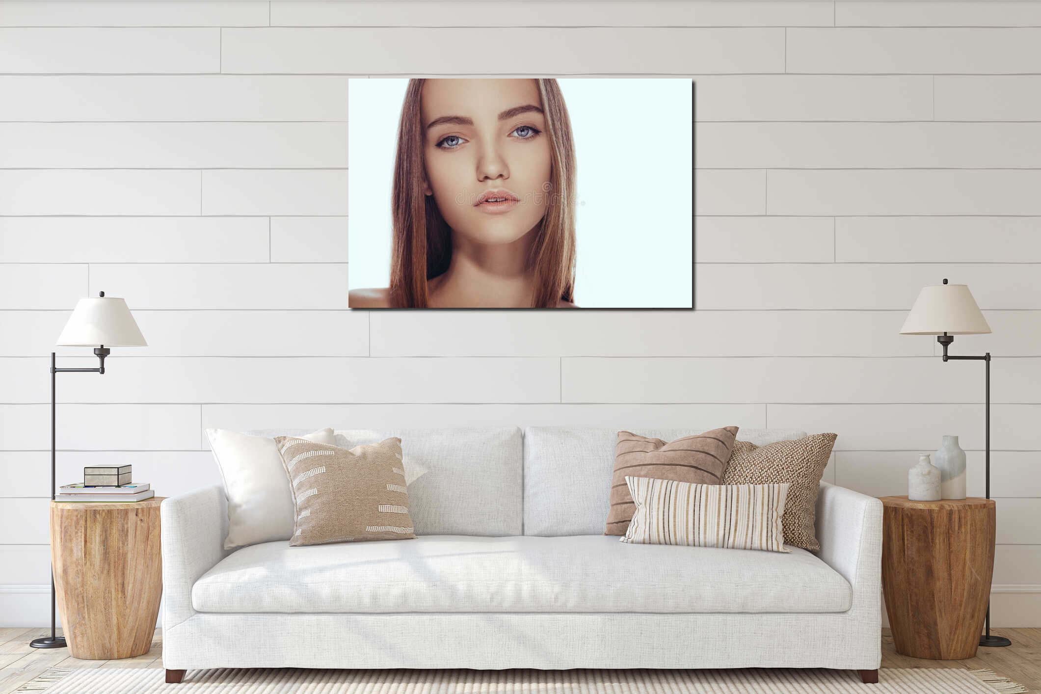 Canvas hanging interior mockup