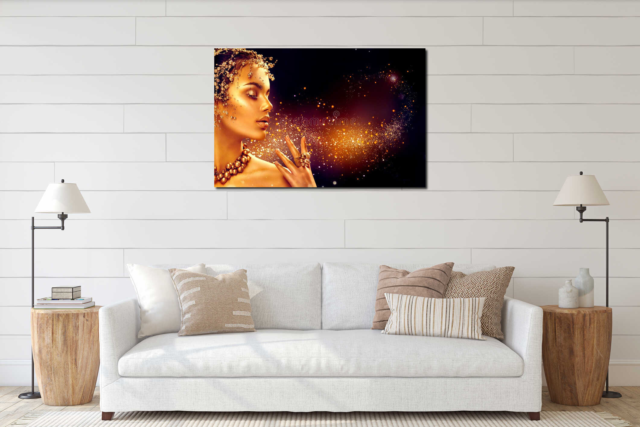 Canvas hanging interior mockup