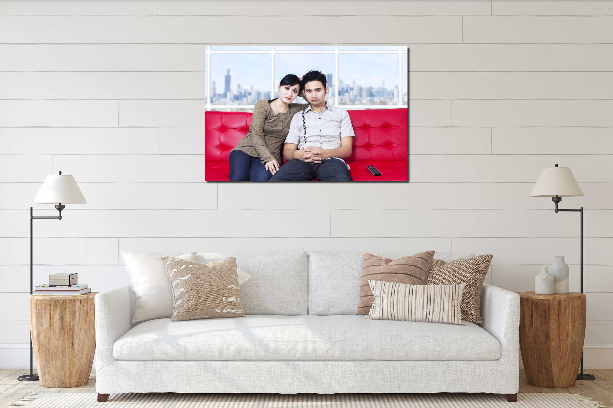 Canvas hanging interior mockup