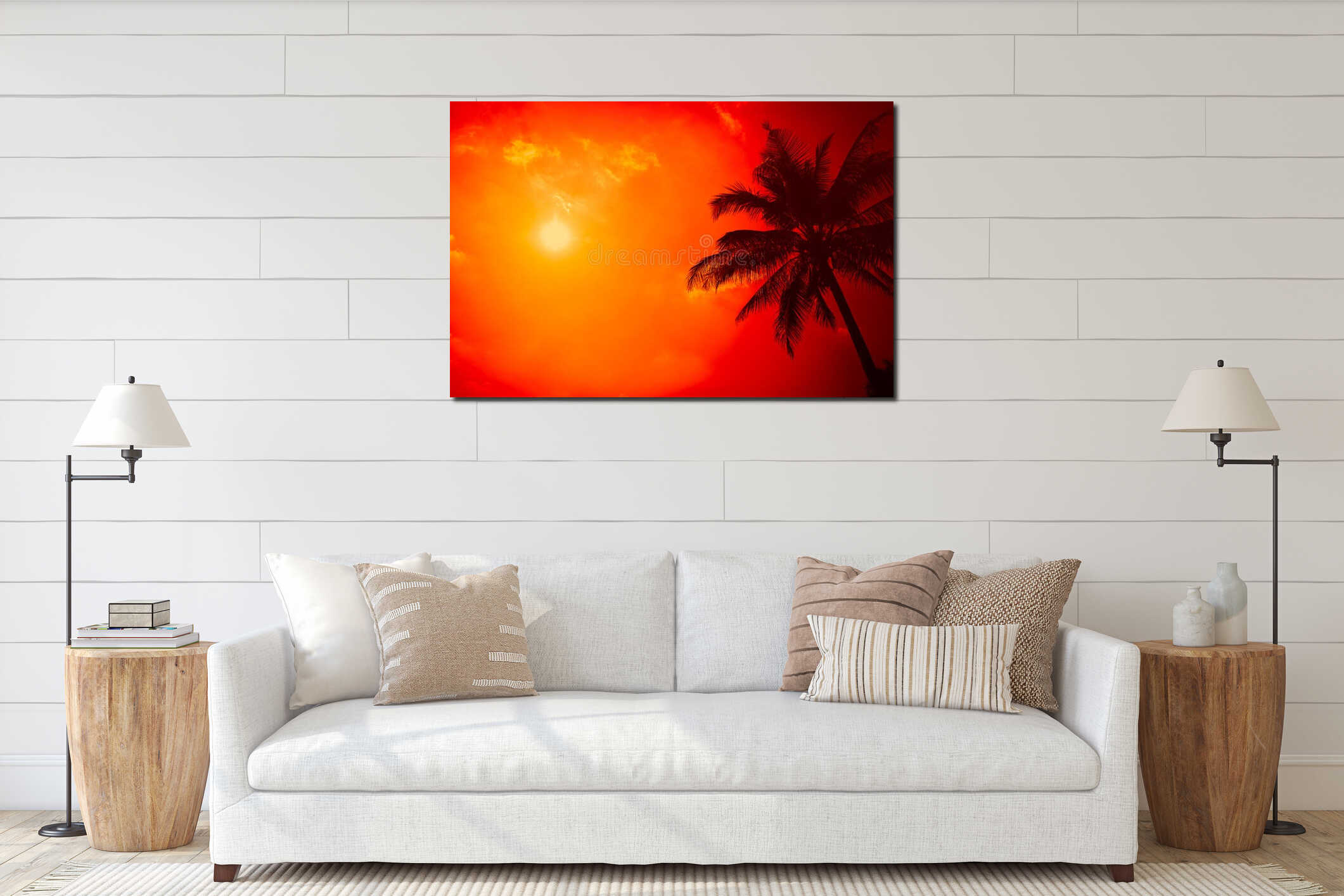 Canvas hanging interior mockup