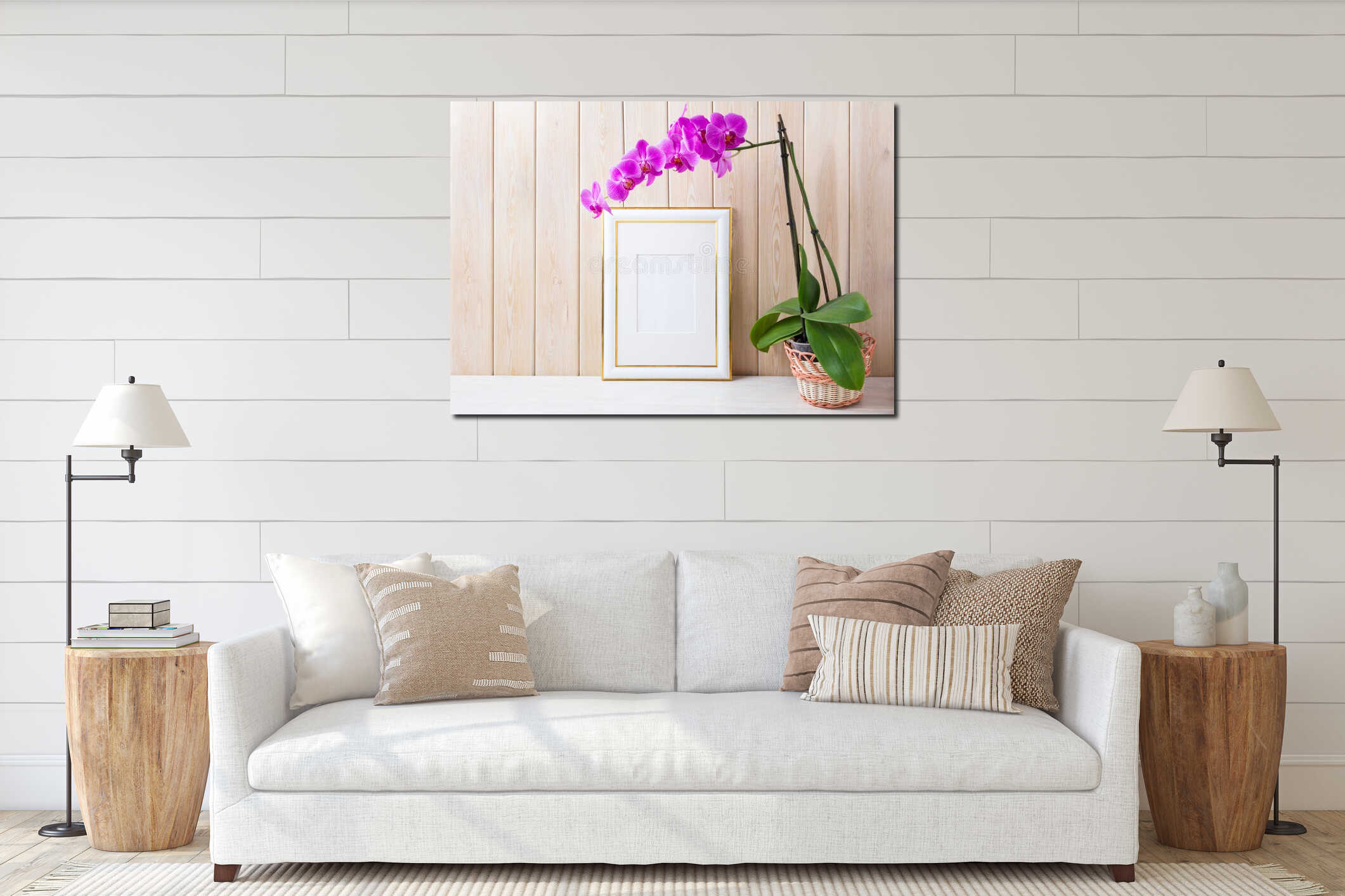 Canvas hanging interior mockup