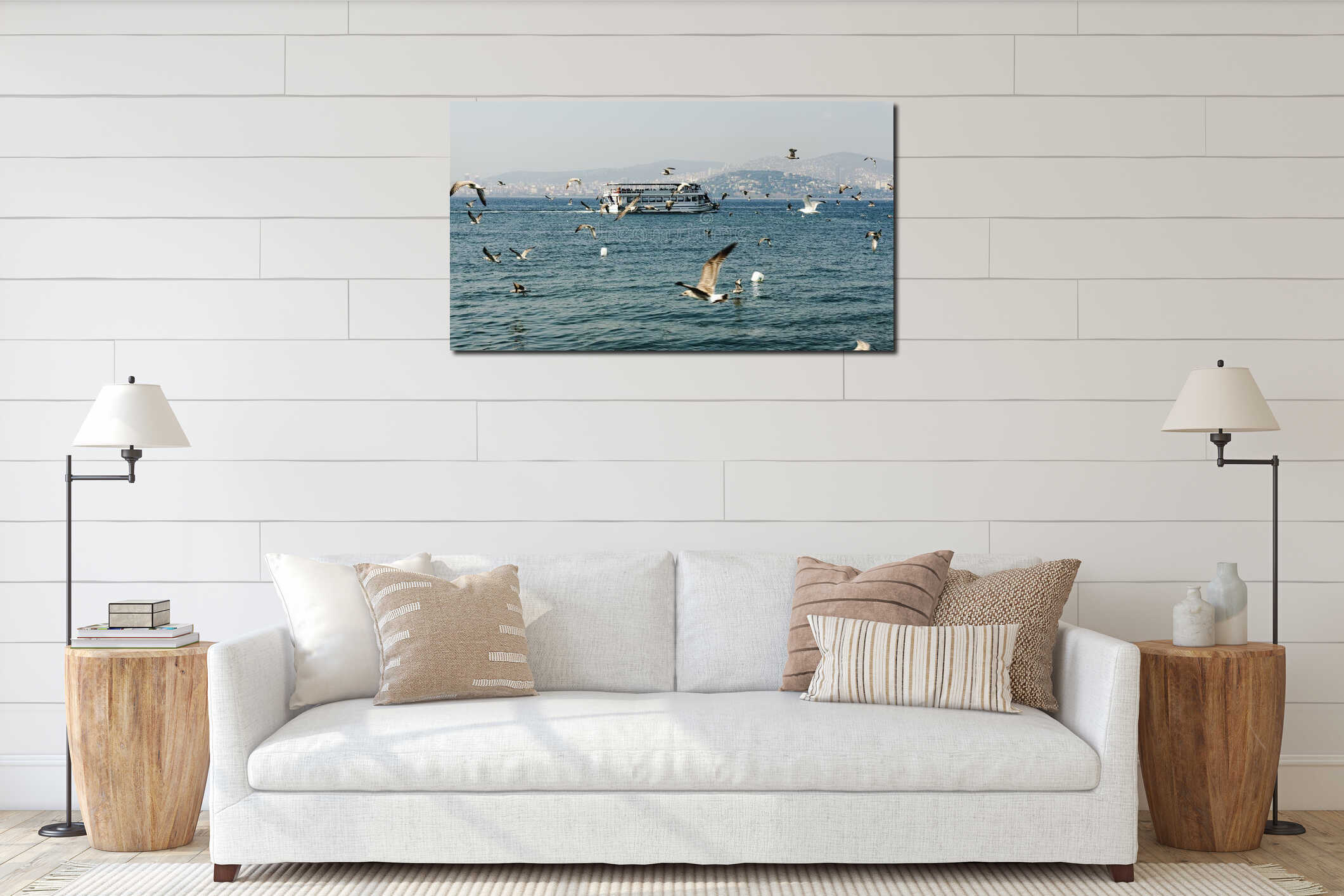 Canvas hanging interior mockup