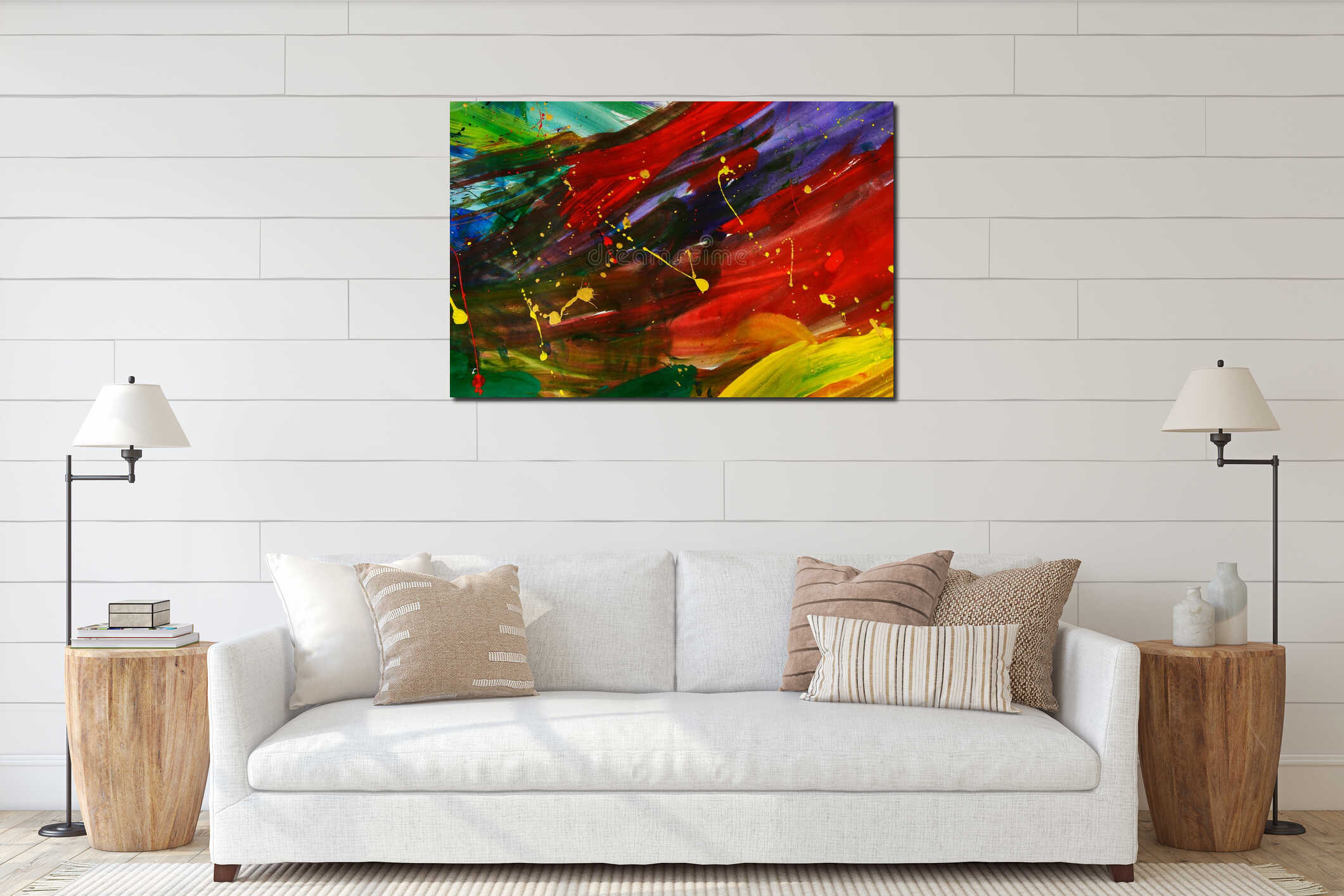 Canvas hanging interior mockup