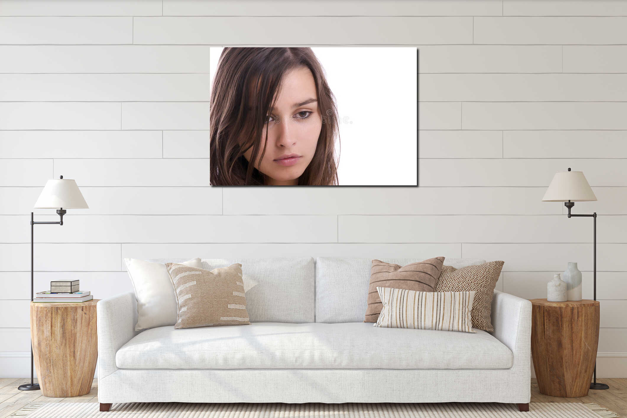 Canvas hanging interior mockup