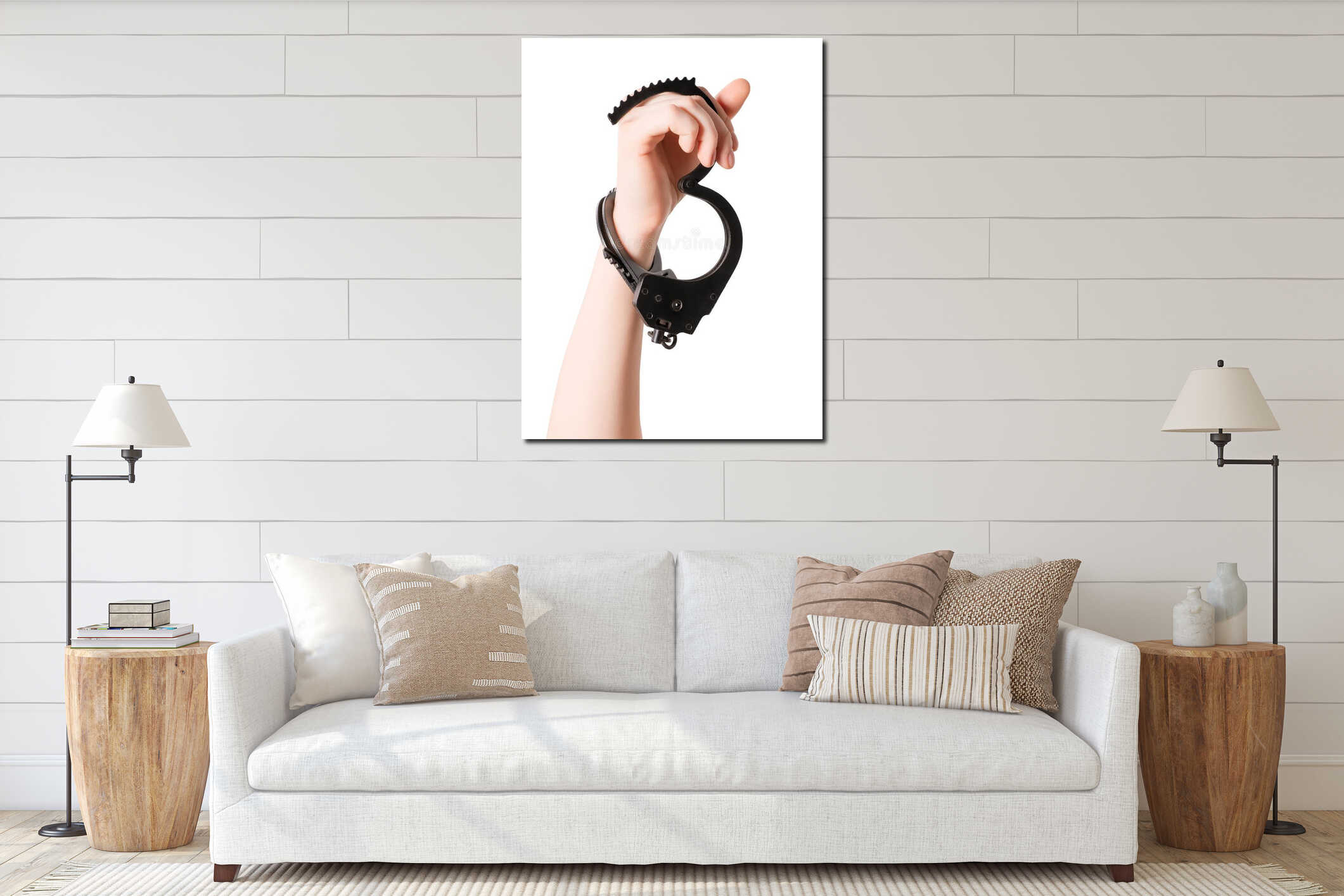 Canvas hanging interior mockup