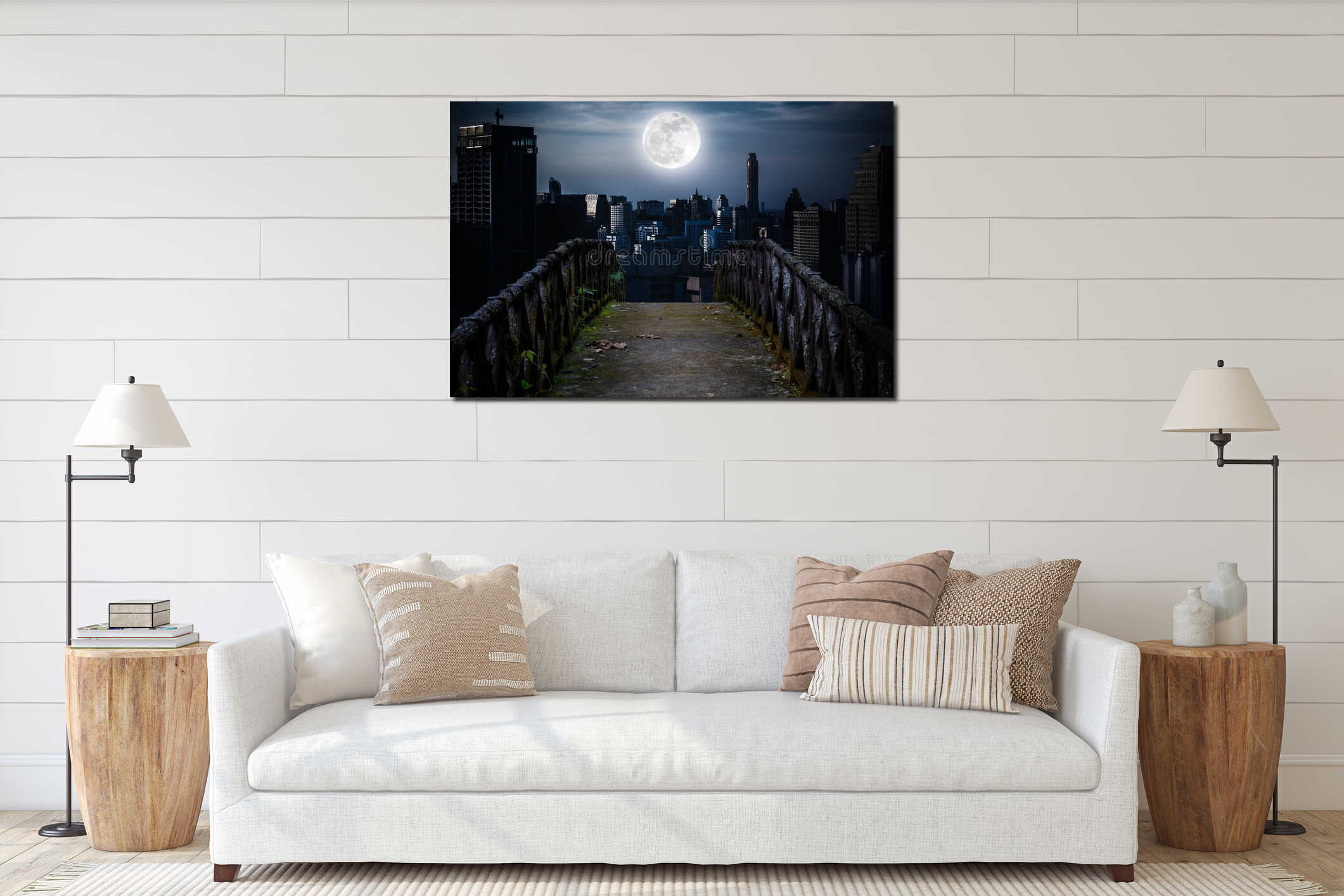 Canvas hanging interior mockup