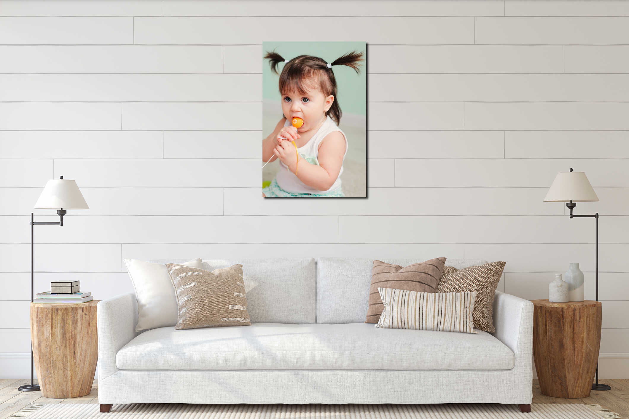 Canvas hanging interior mockup