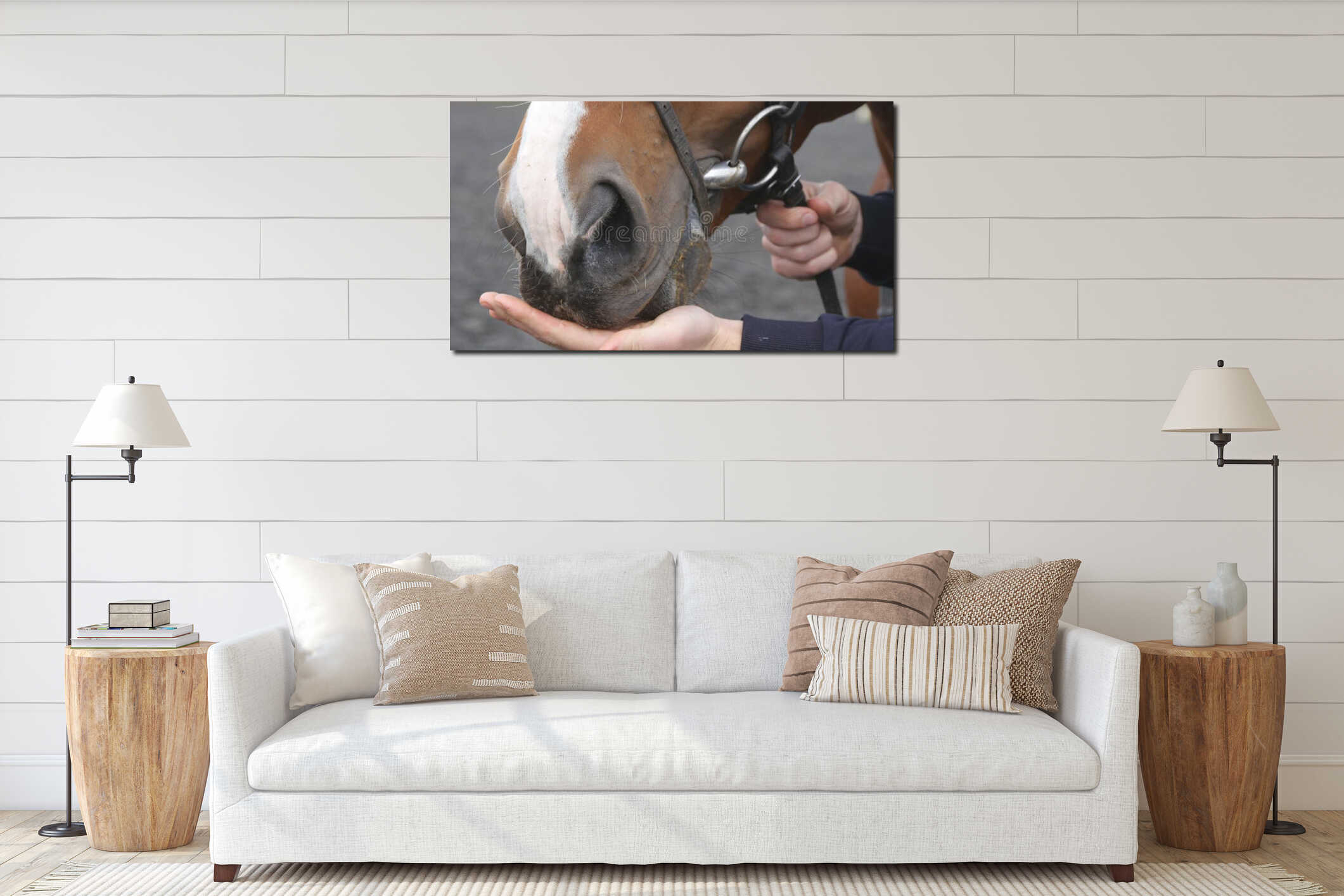 Canvas hanging interior mockup