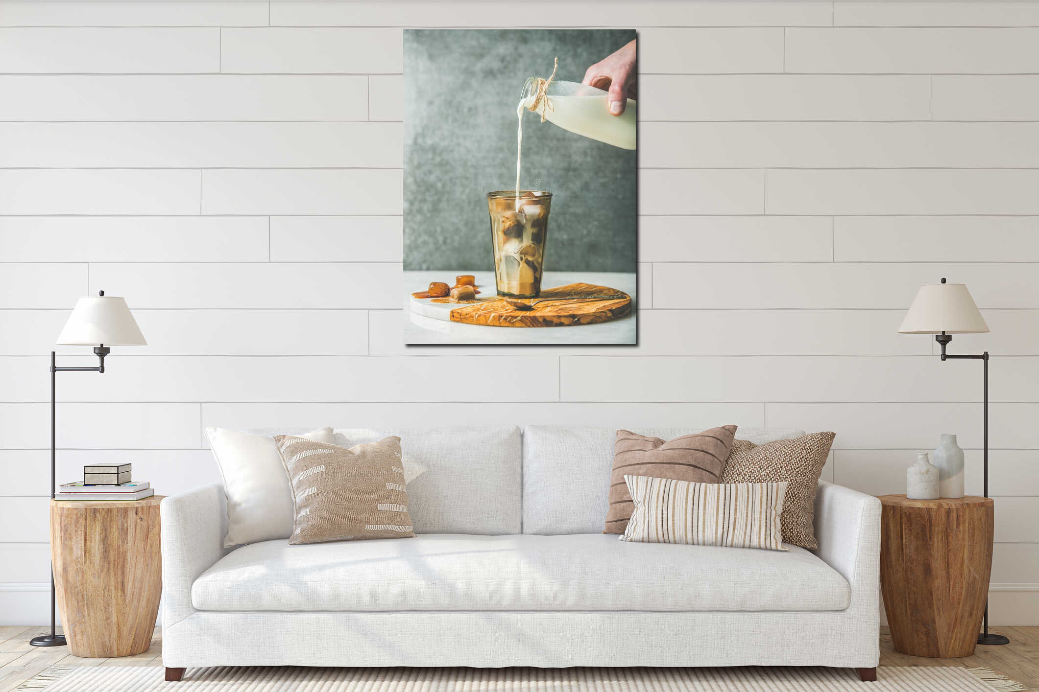 Canvas hanging interior mockup