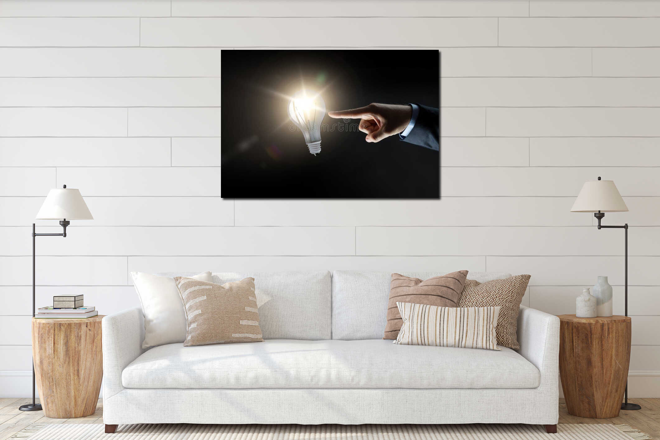 Canvas hanging interior mockup