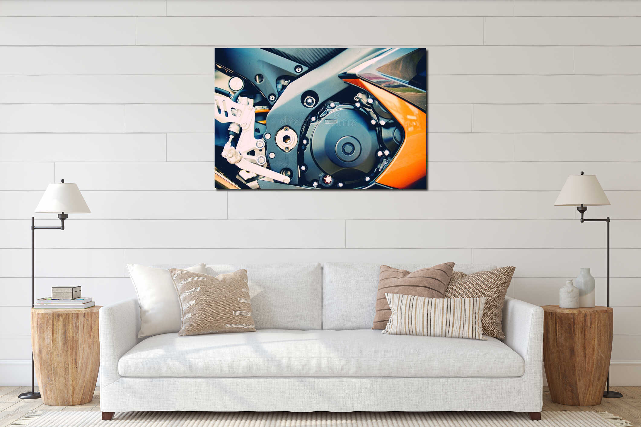 Canvas hanging interior mockup