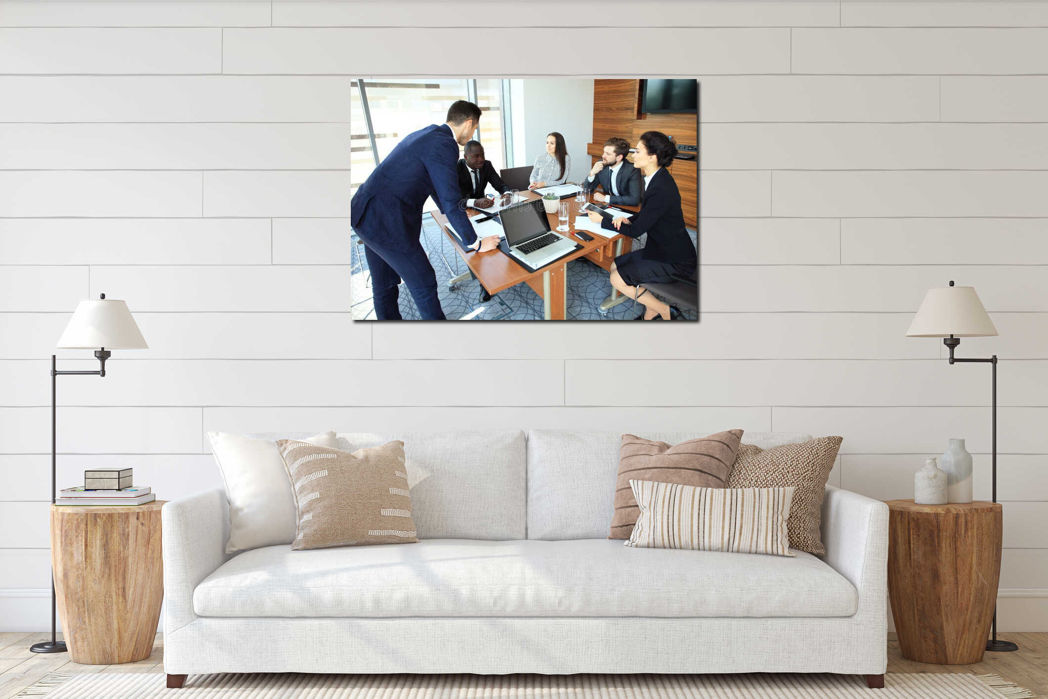 Canvas hanging interior mockup