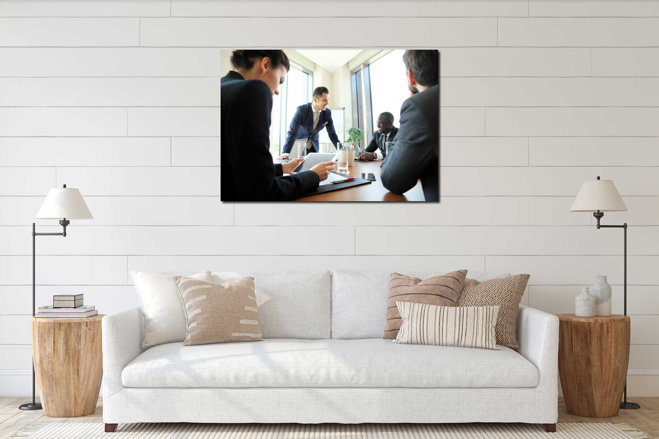 Canvas hanging interior mockup