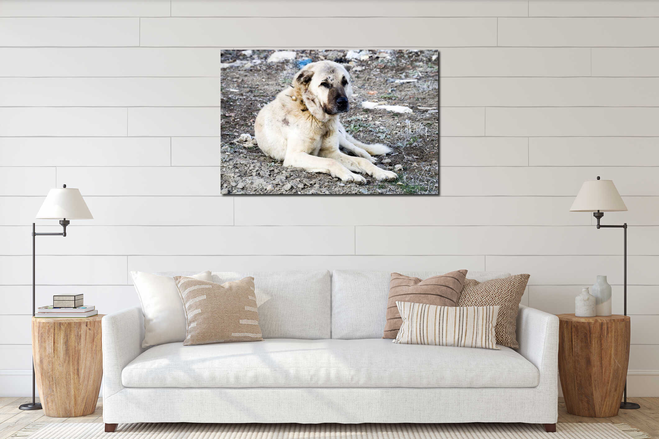 Canvas hanging interior mockup