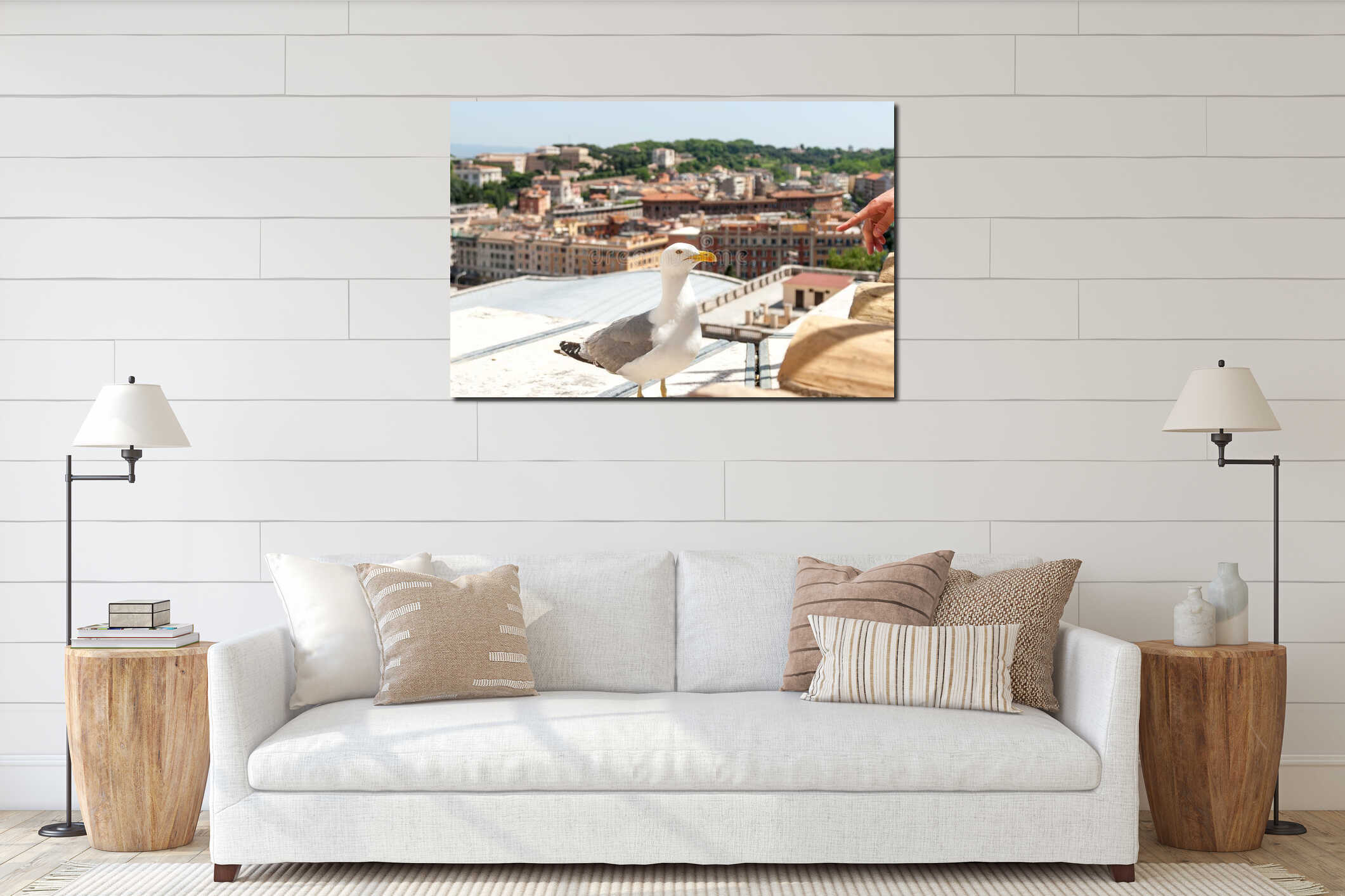 Canvas hanging interior mockup