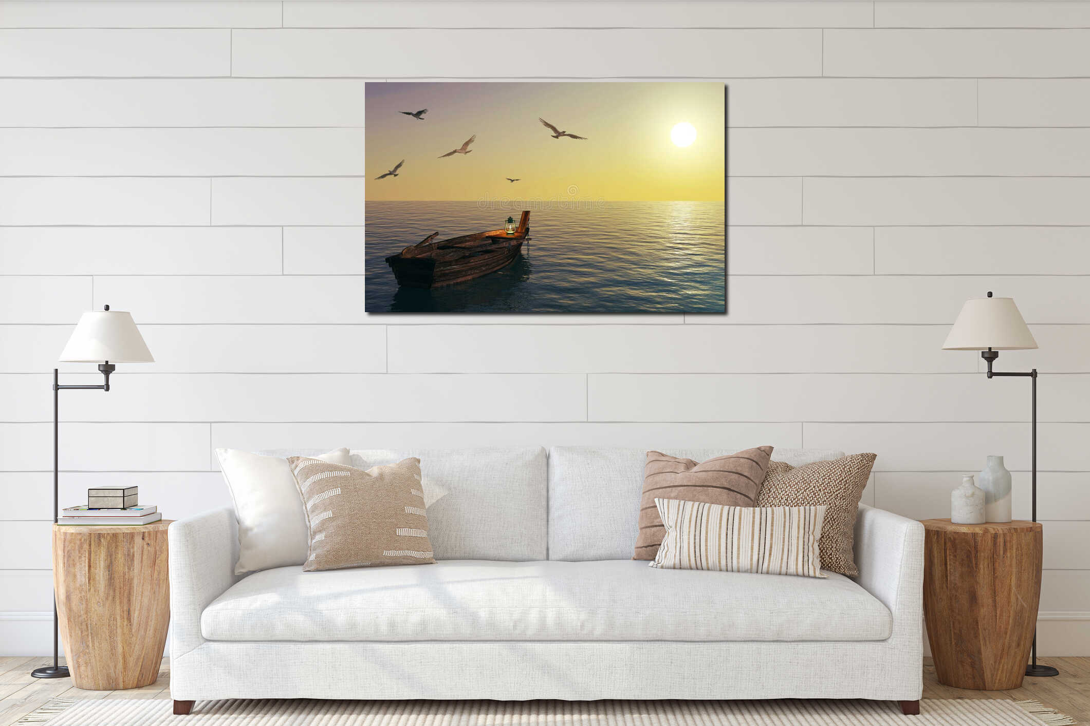 Canvas hanging interior mockup
