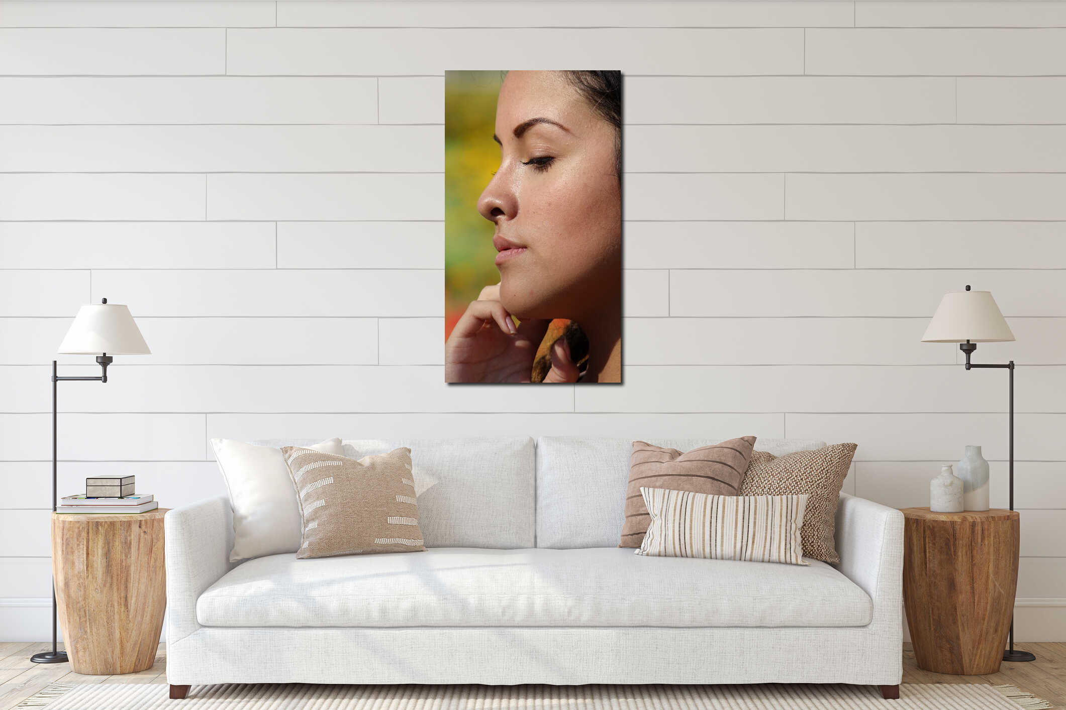 Canvas hanging interior mockup