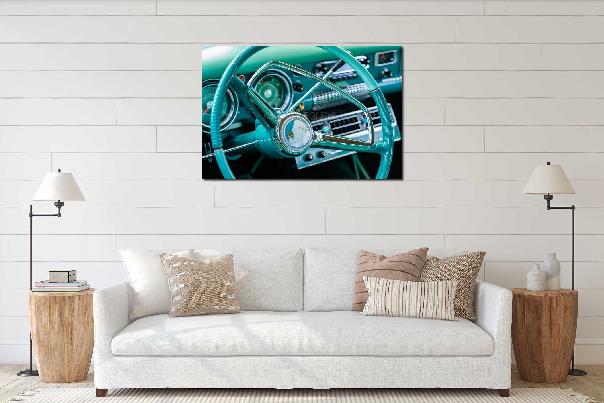 Canvas hanging interior mockup