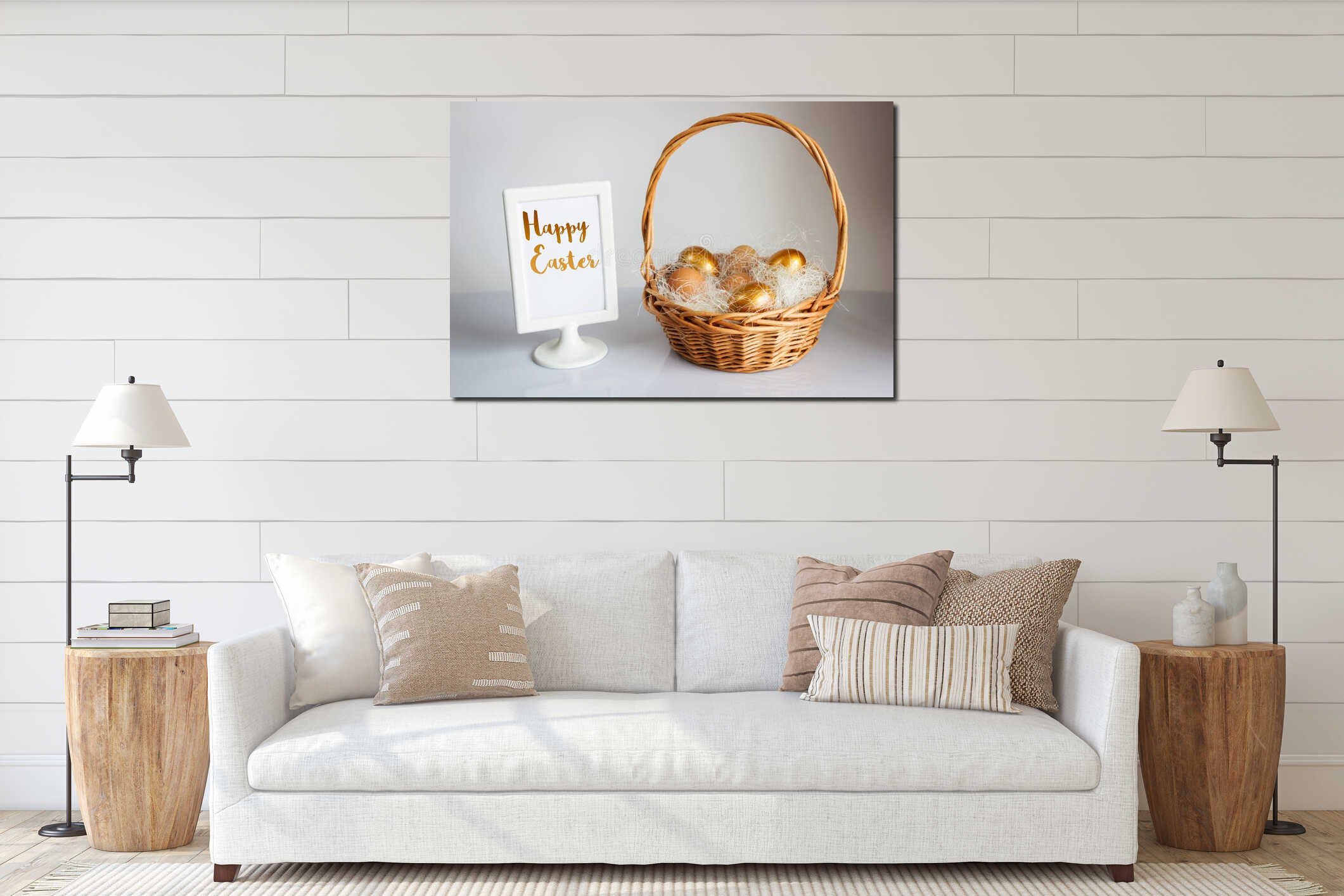 Canvas hanging interior mockup