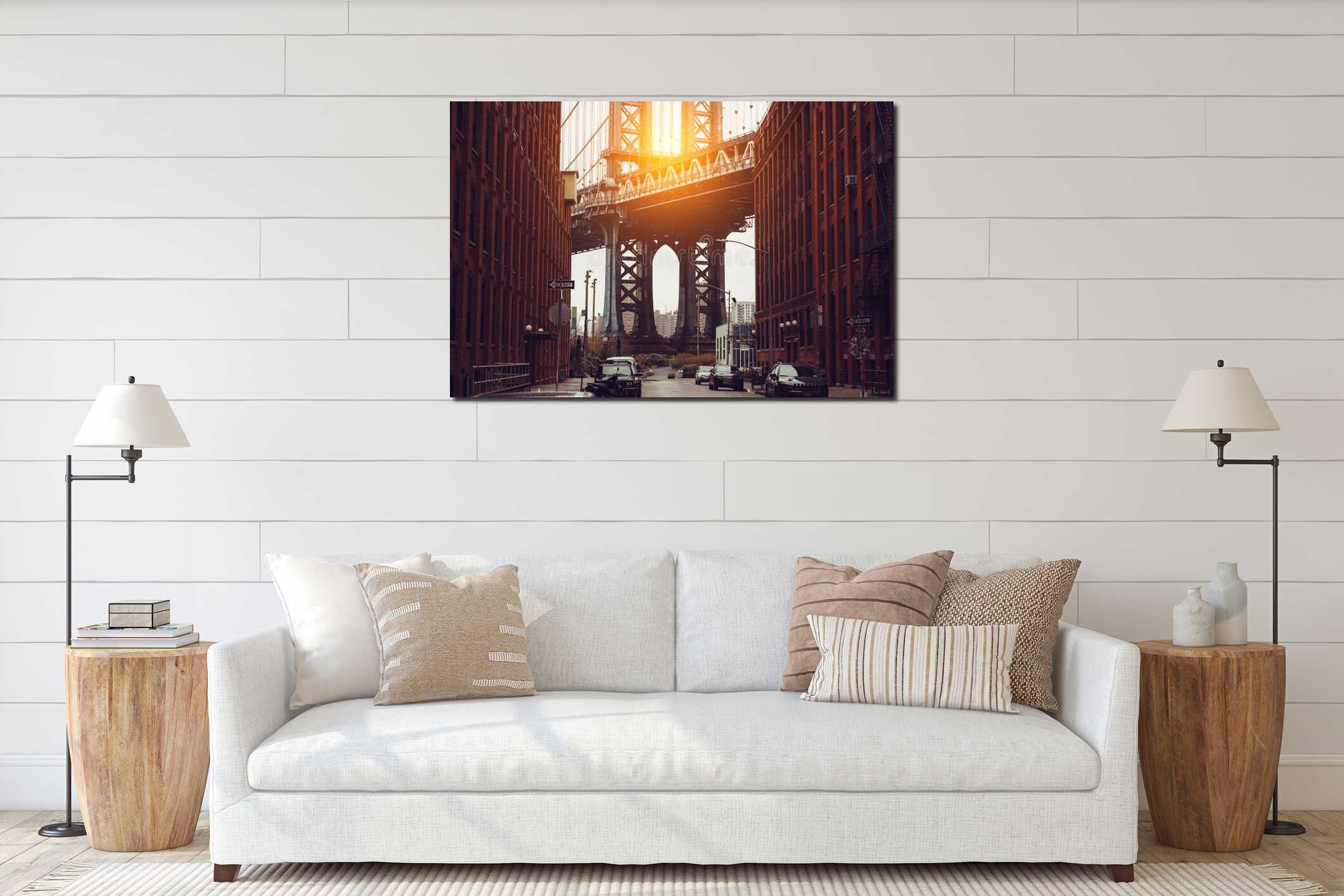 Canvas hanging interior mockup