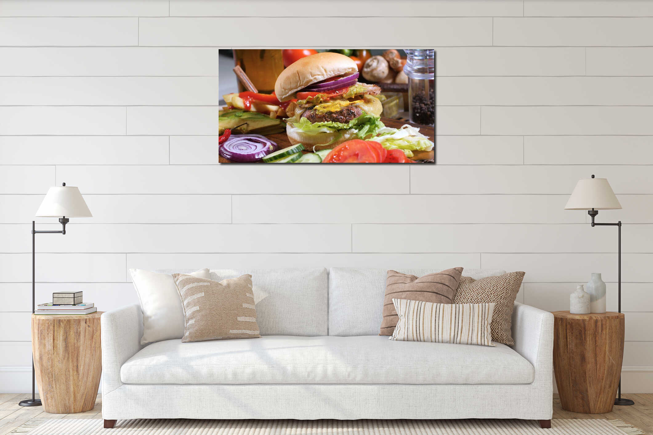 Canvas hanging interior mockup